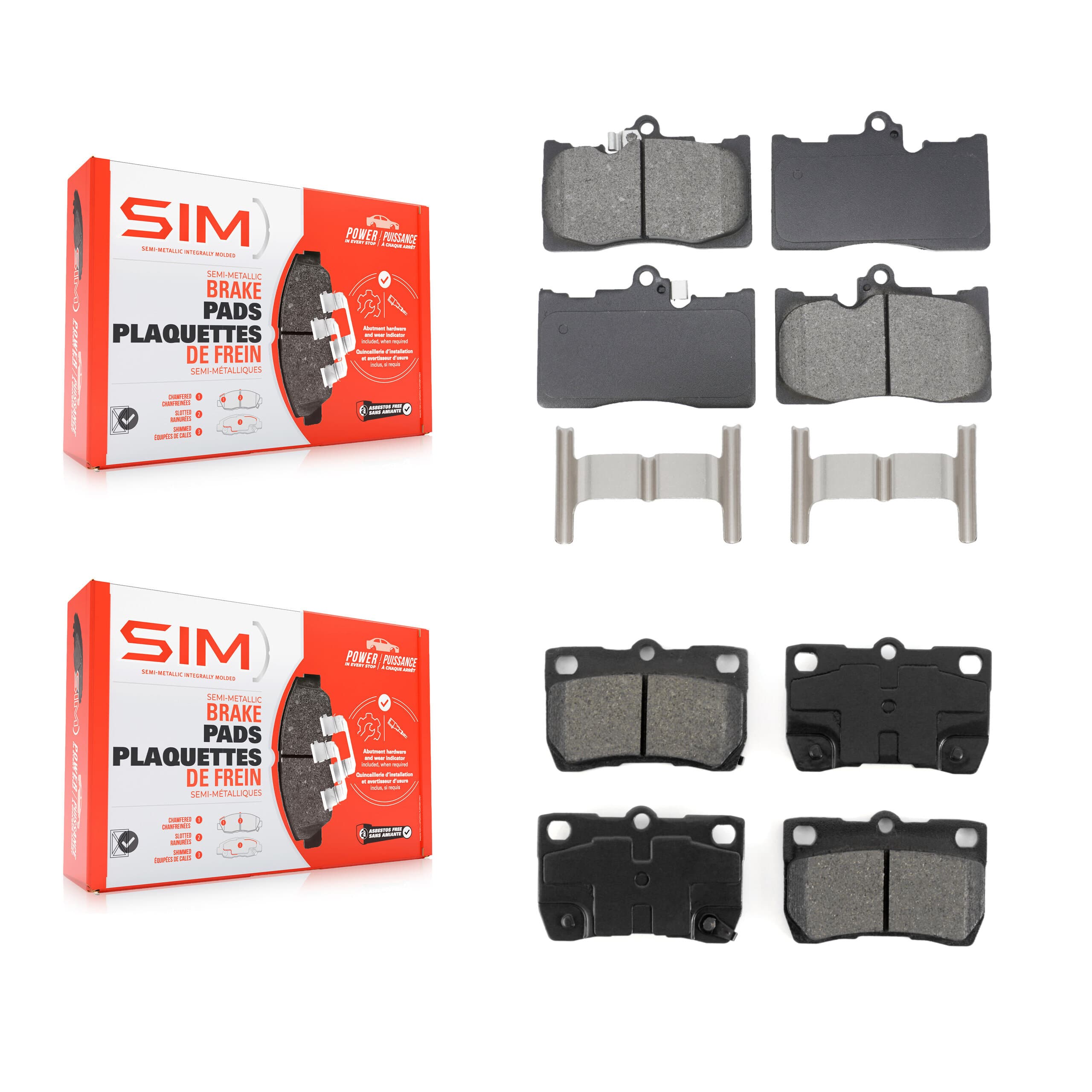 SIM - KSM-100649 - Front and Rear Disc Brake Pad Kits image 1
