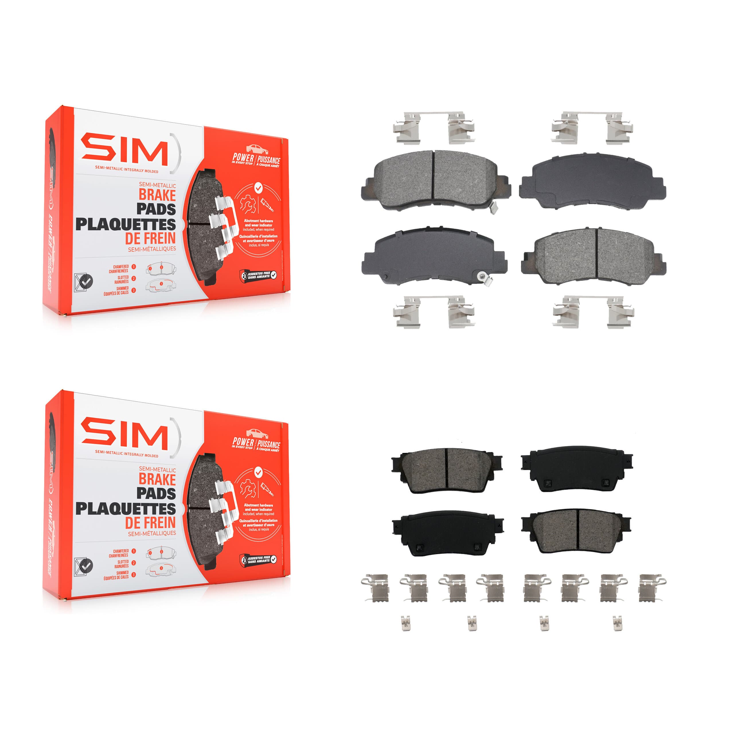 SIM - KSM-100653 - Front and Rear Disc Brake Pad Kits image 1