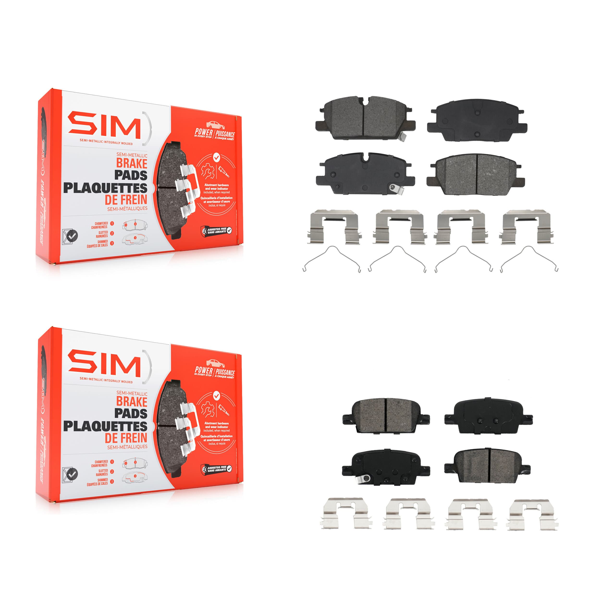 SIM - KSM-100664 - Front and Rear Disc Brake Pad Kits image 1