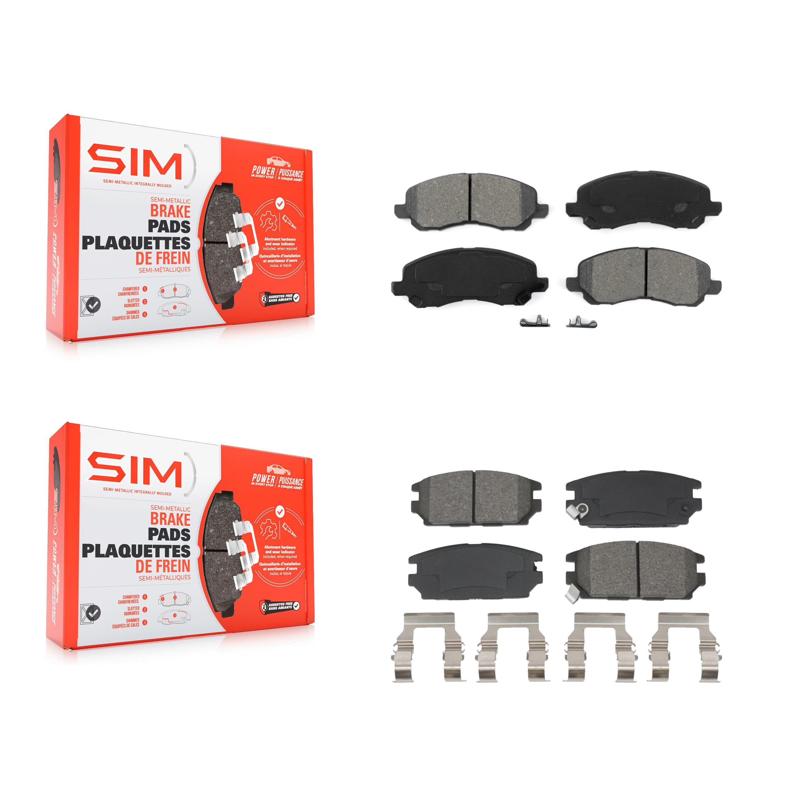 SIM - KSM-100665 - Front and Rear Disc Brake Pad Kits image 1