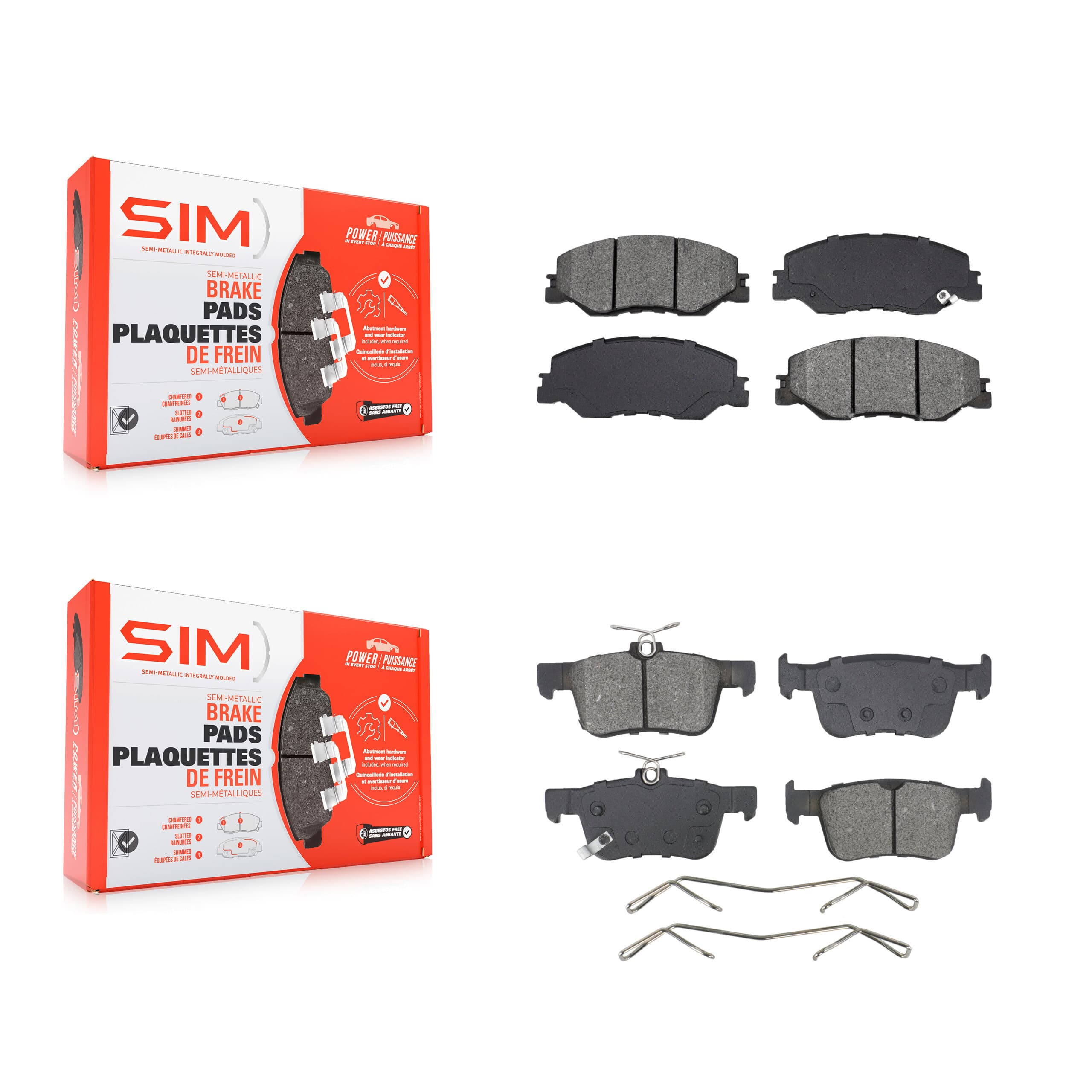 SIM - KSM-100680 - Front and Rear Disc Brake Pad Kits image 1