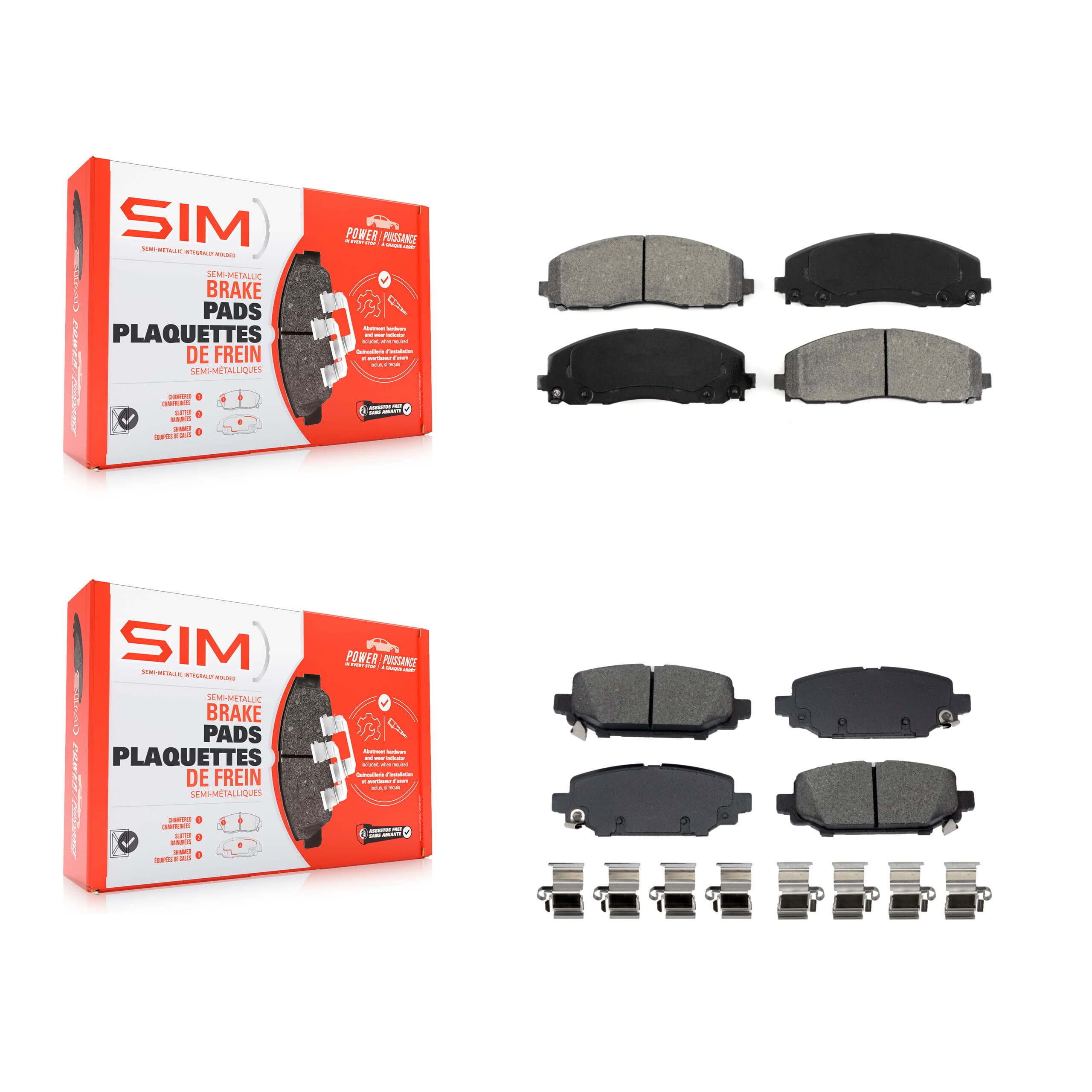 SIM - KSM-100686 - Front and Rear Disc Brake Pad Kits image 1