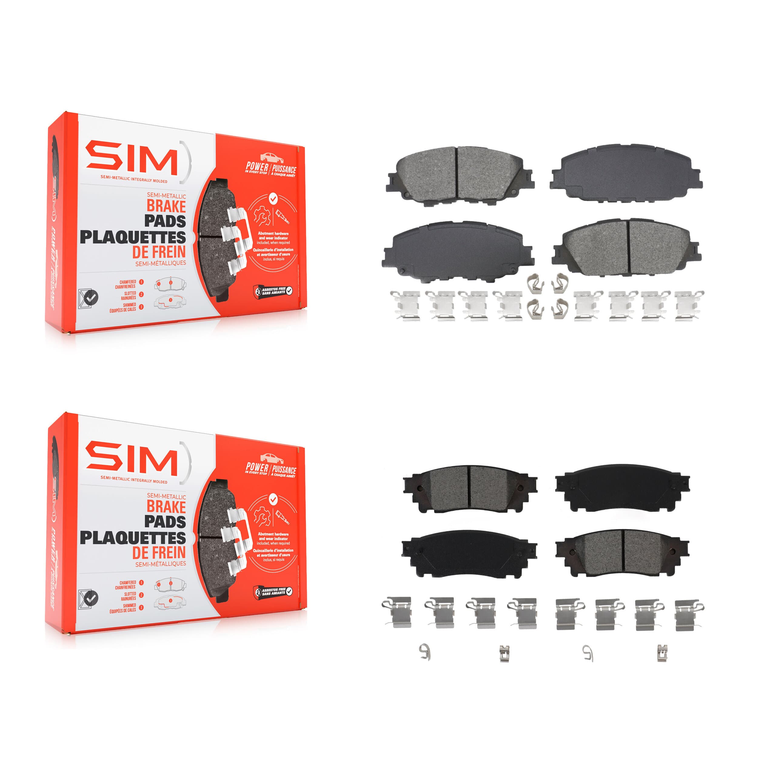 SIM - KSM-100692 - Front and Rear Disc Brake Pad Kits image 1