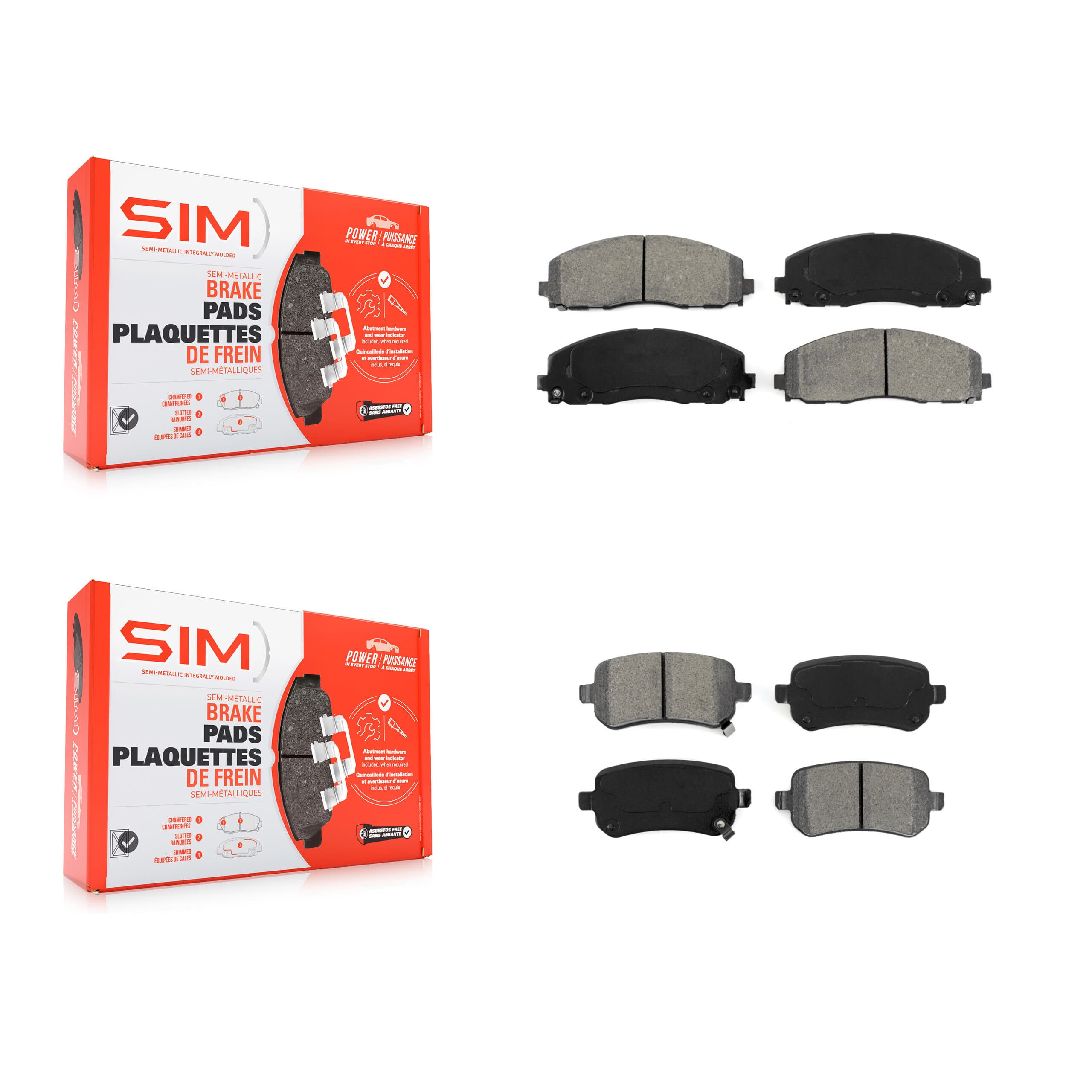 SIM - KSM-100702 - Front and Rear Disc Brake Pad Kits image 1
