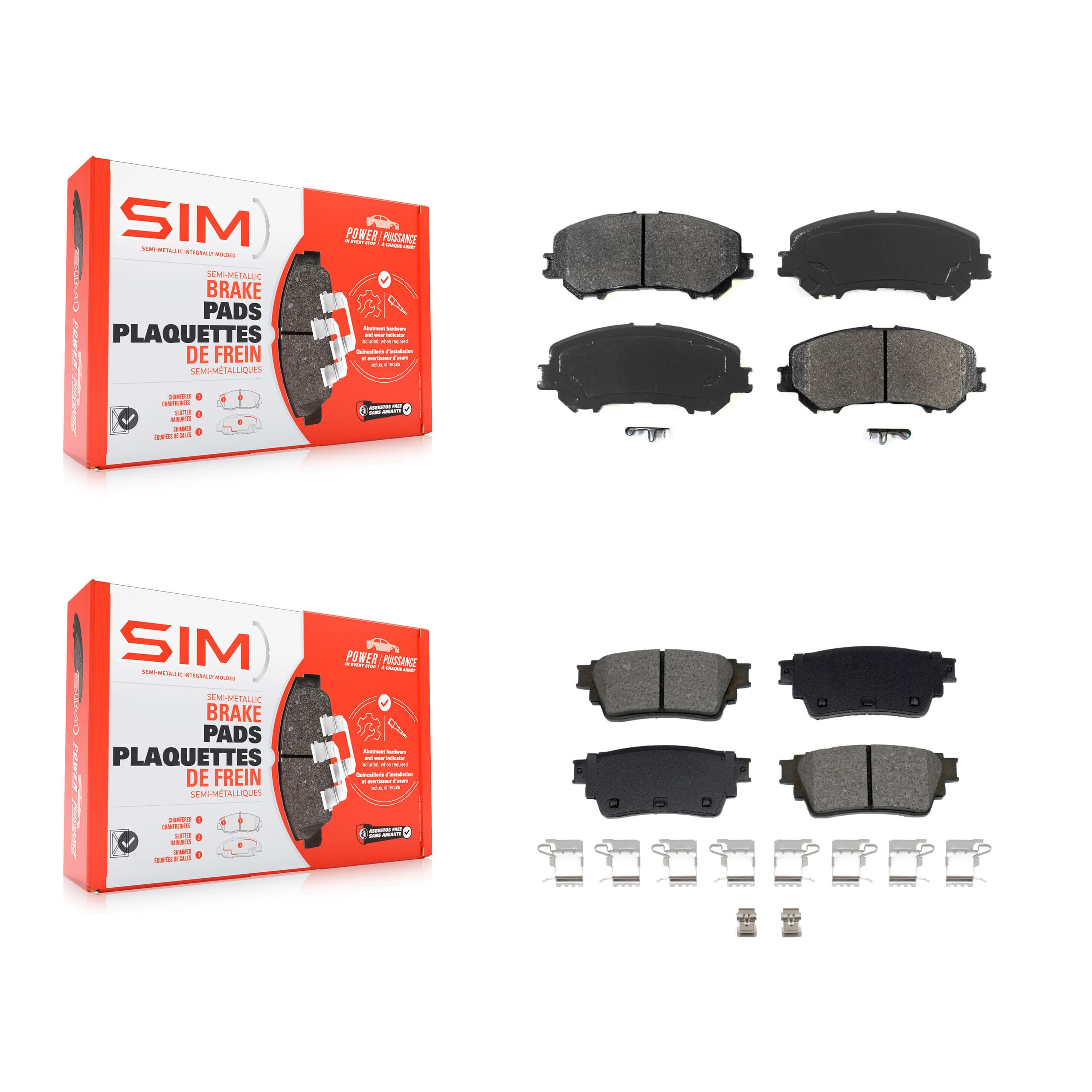 SIM - KSM-100707 - Front and Rear Disc Brake Pad Kits image 1