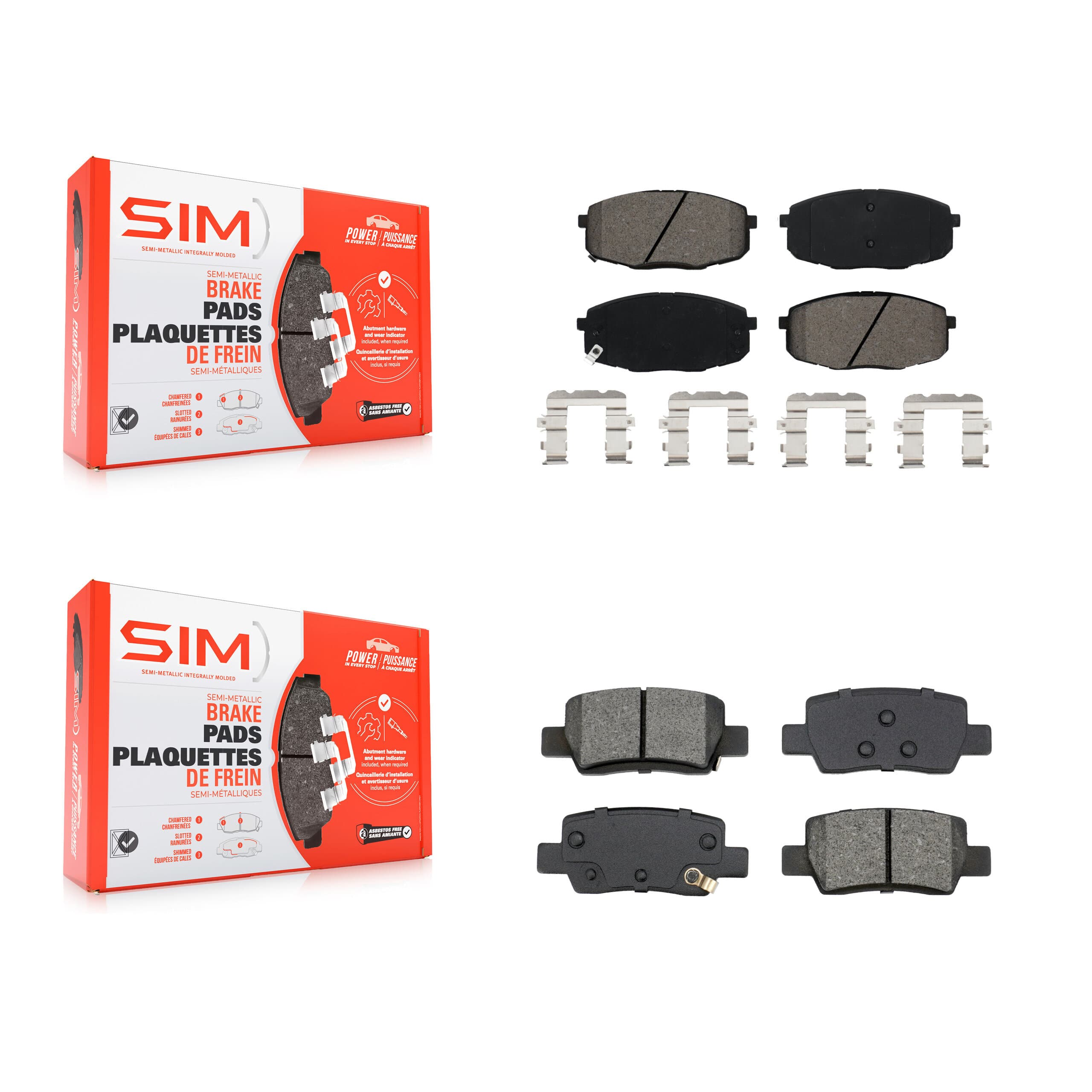 SIM - KSM-100710 - Front and Rear Disc Brake Pad Kits image 1