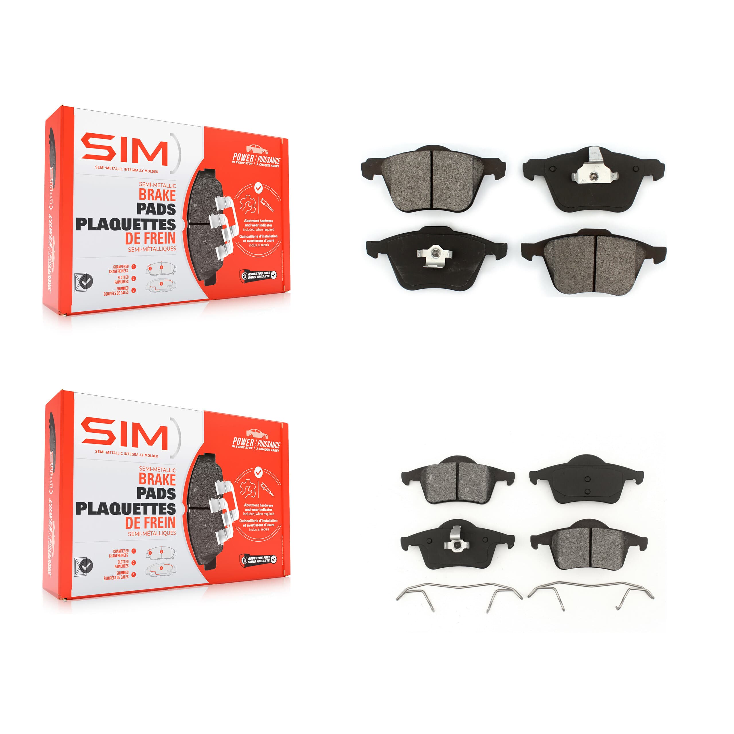 SIM - KSM-100712 - Front and Rear Disc Brake Pad Kits image 1
