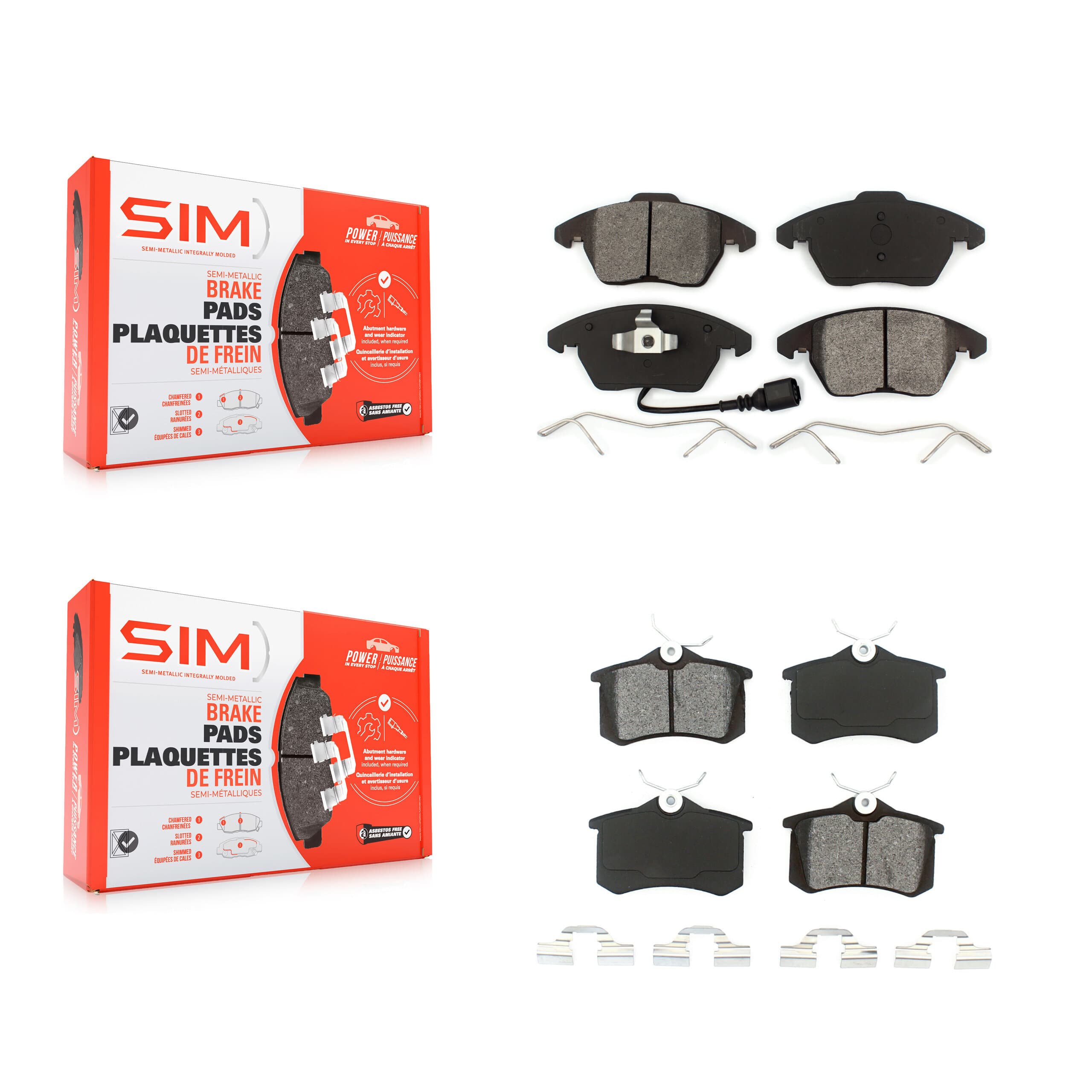 SIM - KSM-100713 - Front and Rear Disc Brake Pad Kits image 1