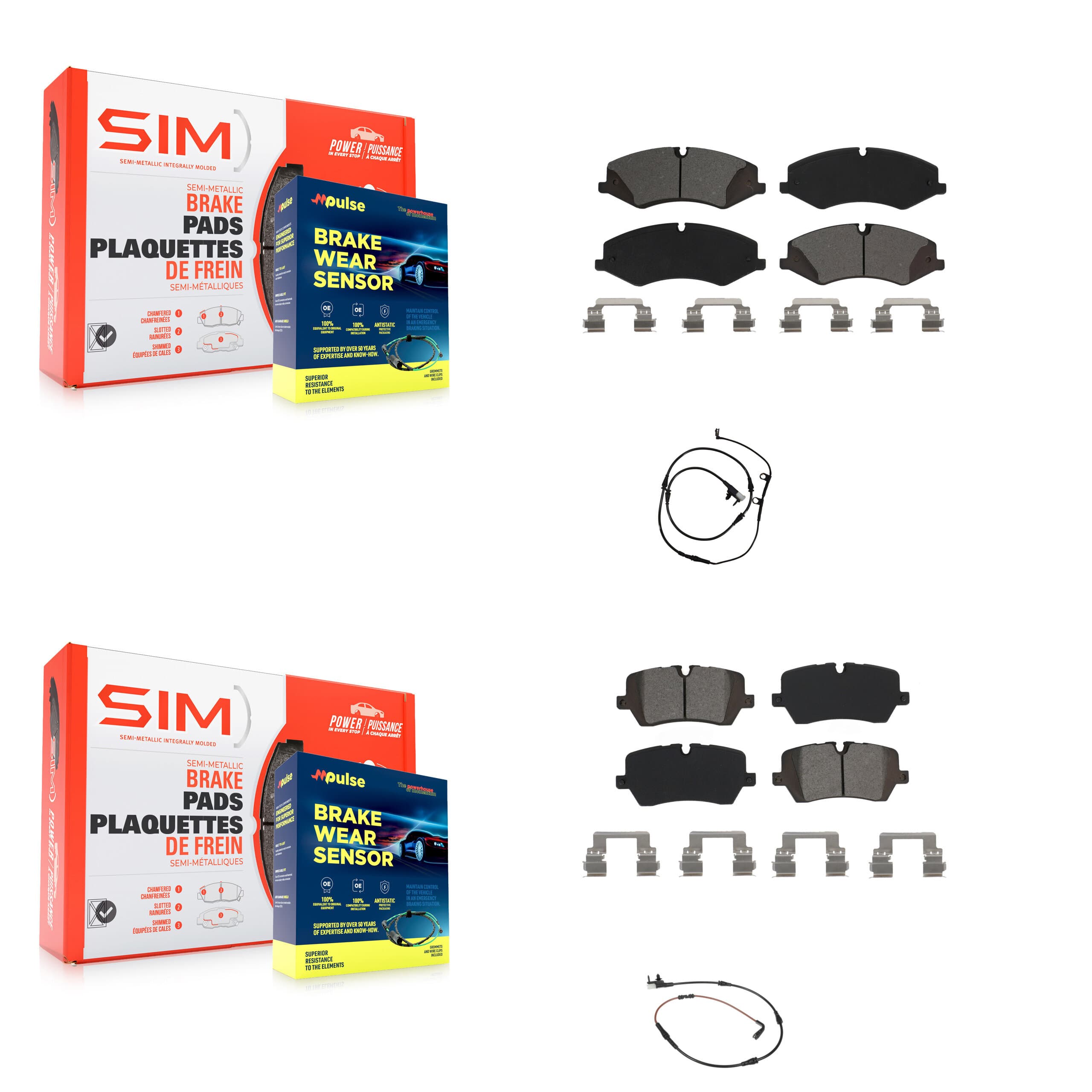 SIM - KSW-100011 - Front and Rear Disc Brake Pad Kits image 1