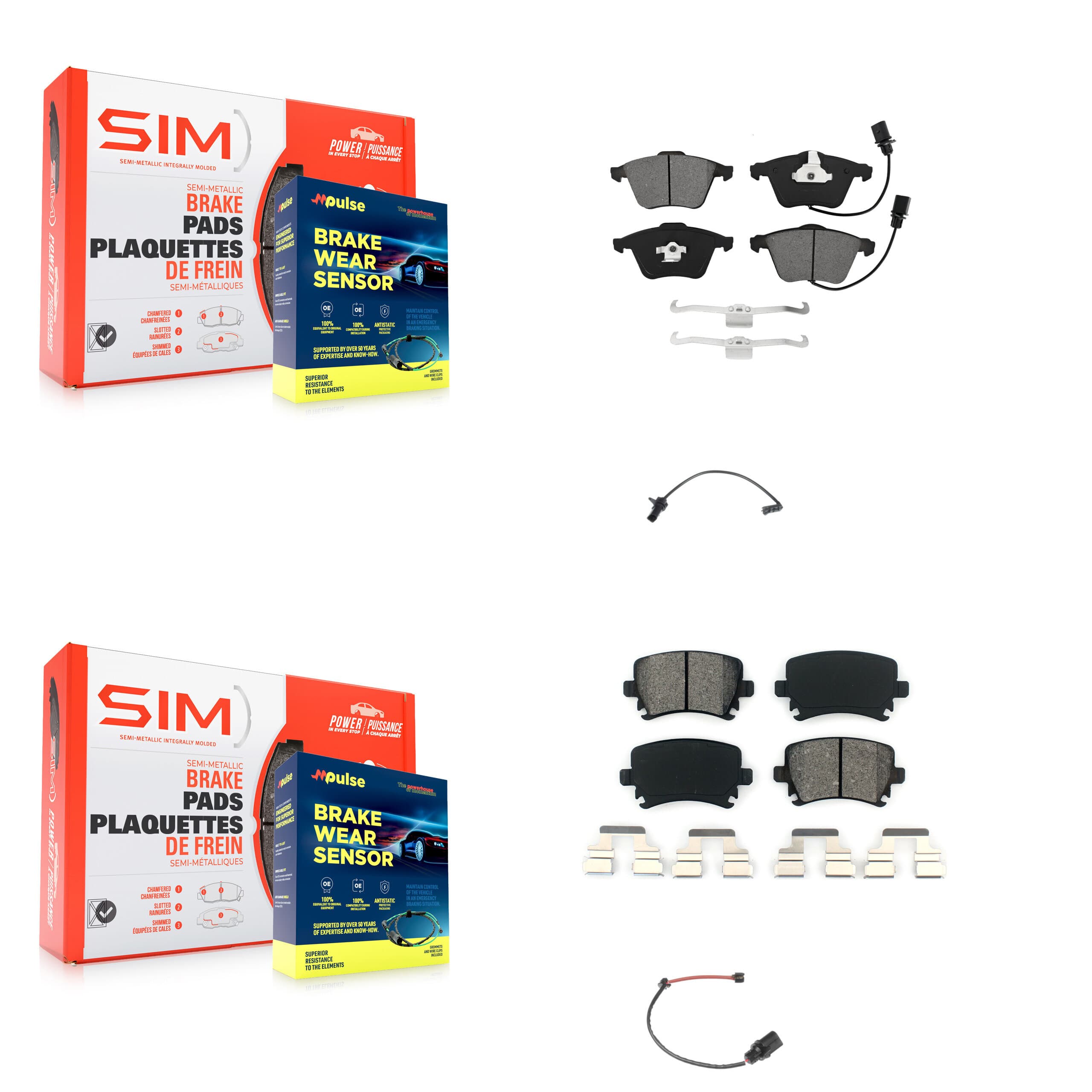 SIM - KSW-100022 - Front and Rear Disc Brake Pad Kits image 1