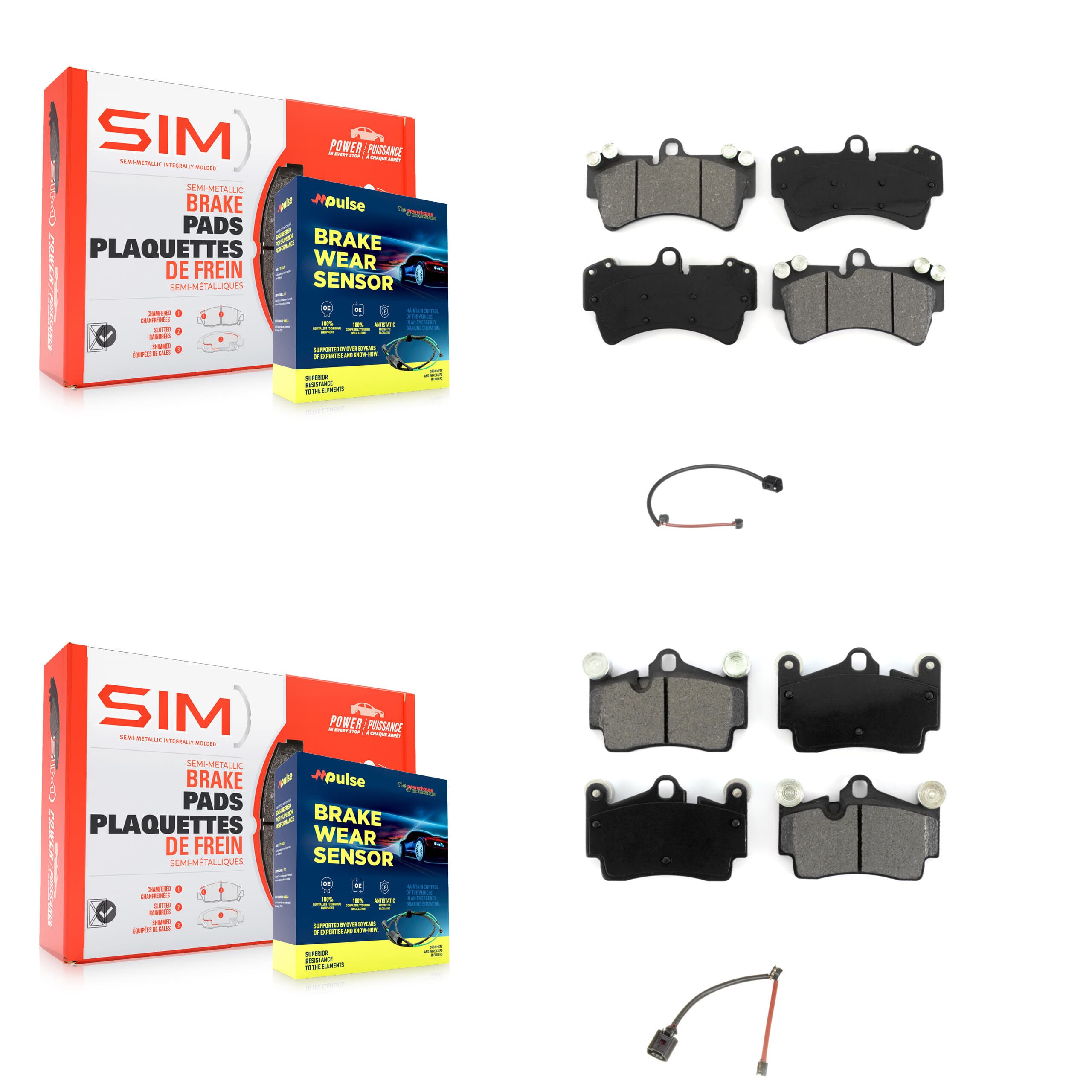 SIM - KSW-100025 - Front and Rear Disc Brake Pad Kits image 1