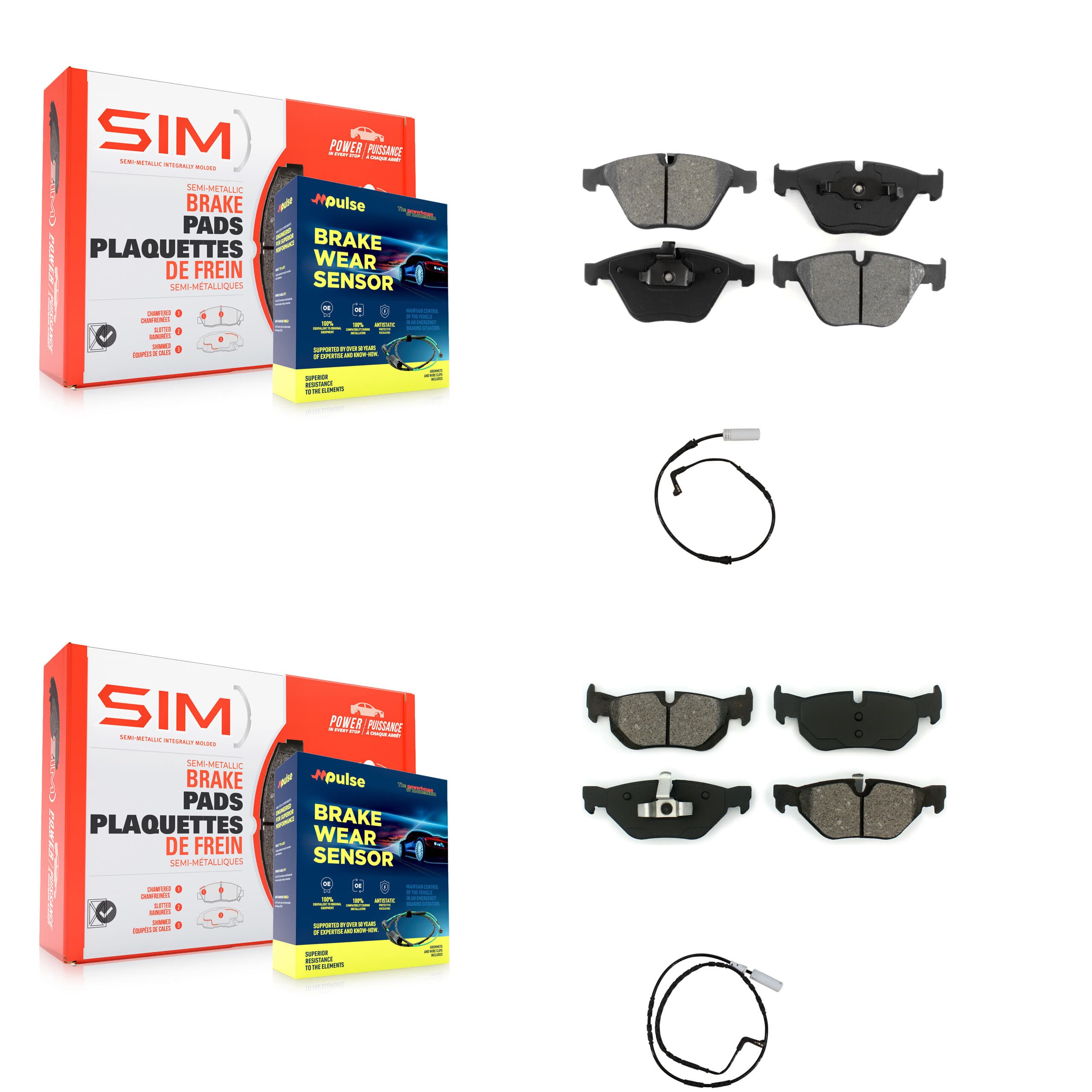 SIM - KSW-100043 - Front and Rear Disc Brake Pad Kits image 1