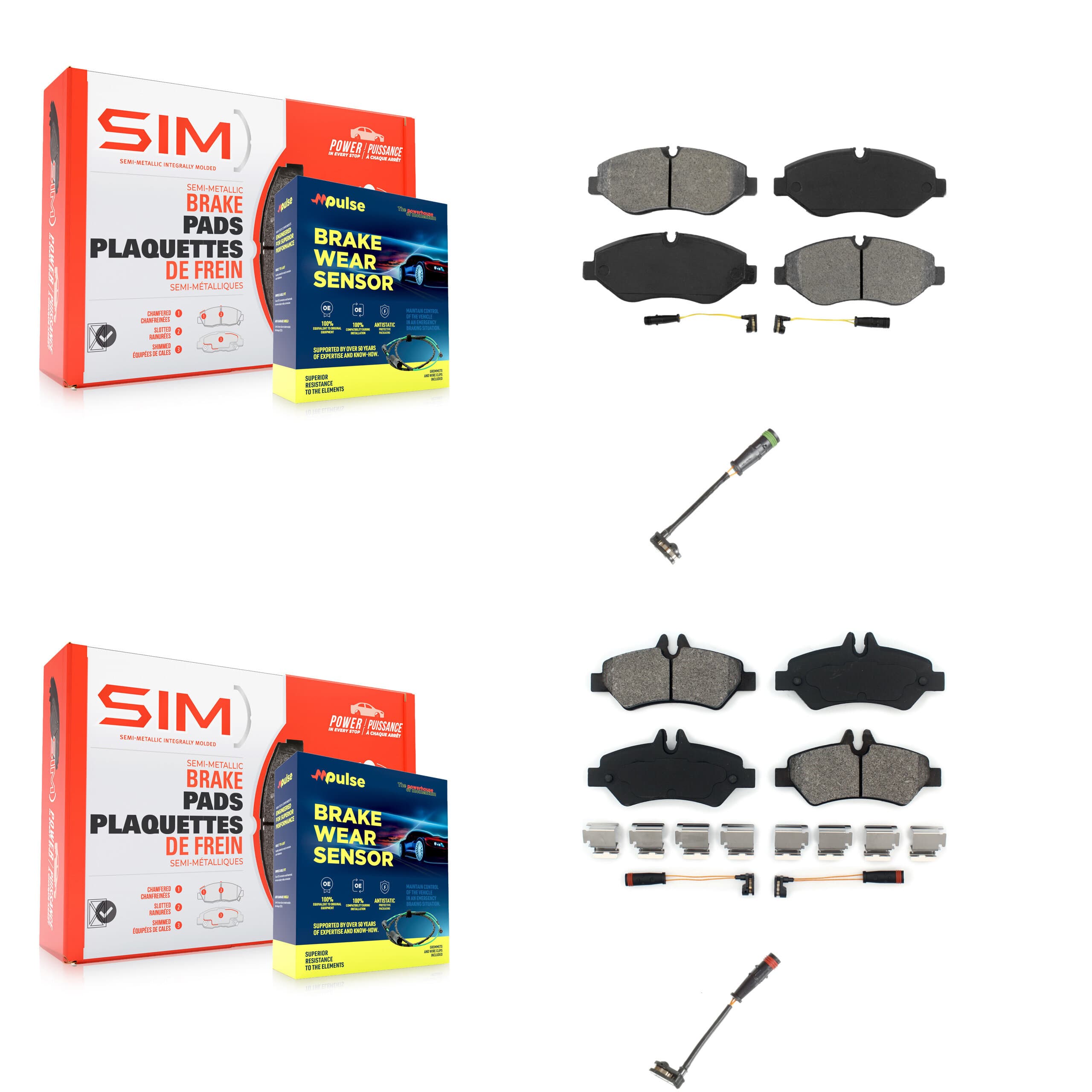 SIM - KSW-100046 - Front and Rear Disc Brake Pad Kits image 1