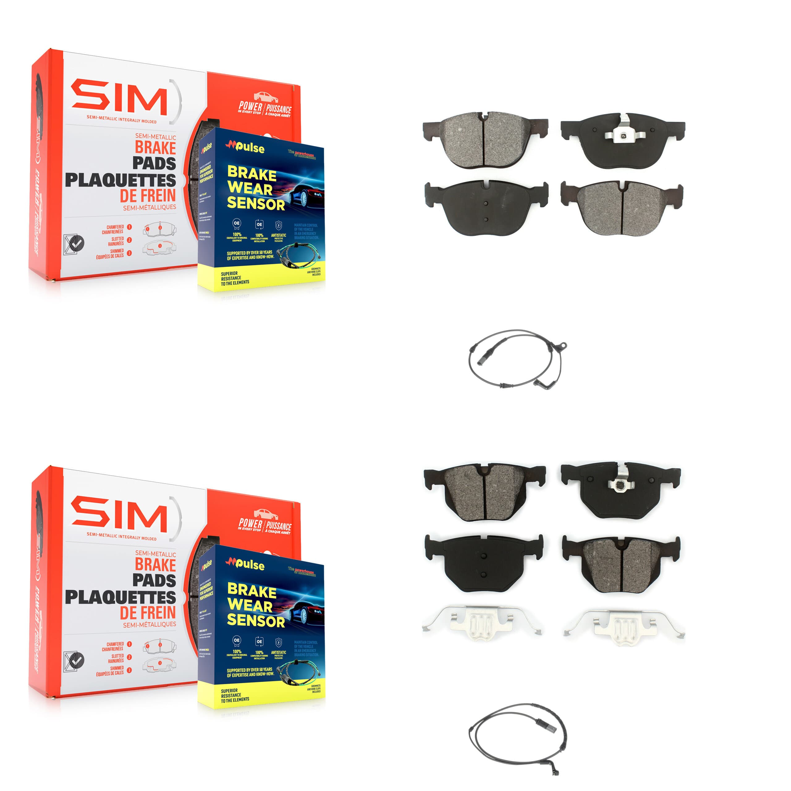 SIM - KSW-100050 - Front and Rear Disc Brake Pad Kits image 1