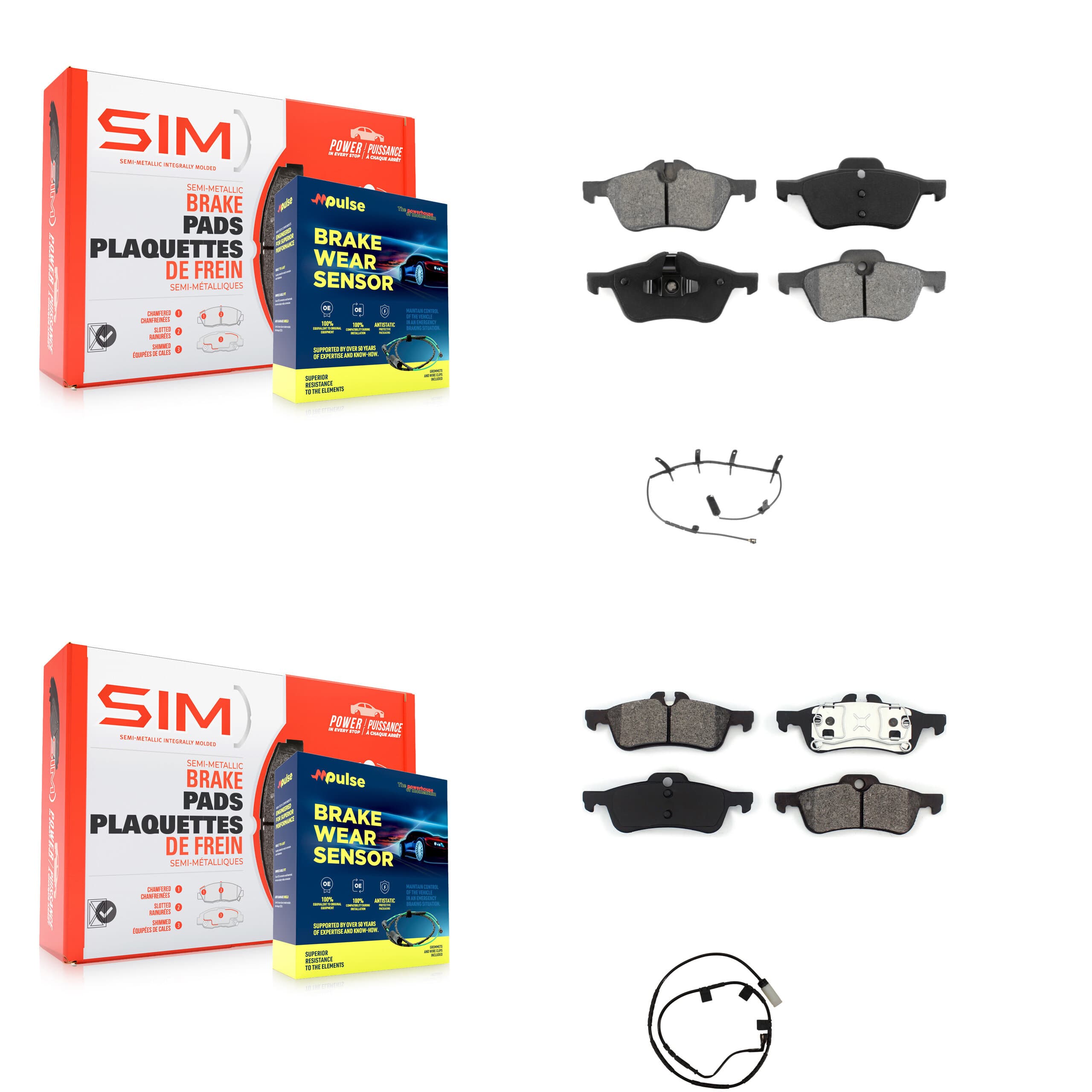 SIM - KSW-100059 - Front and Rear Disc Brake Pad Kits image 1