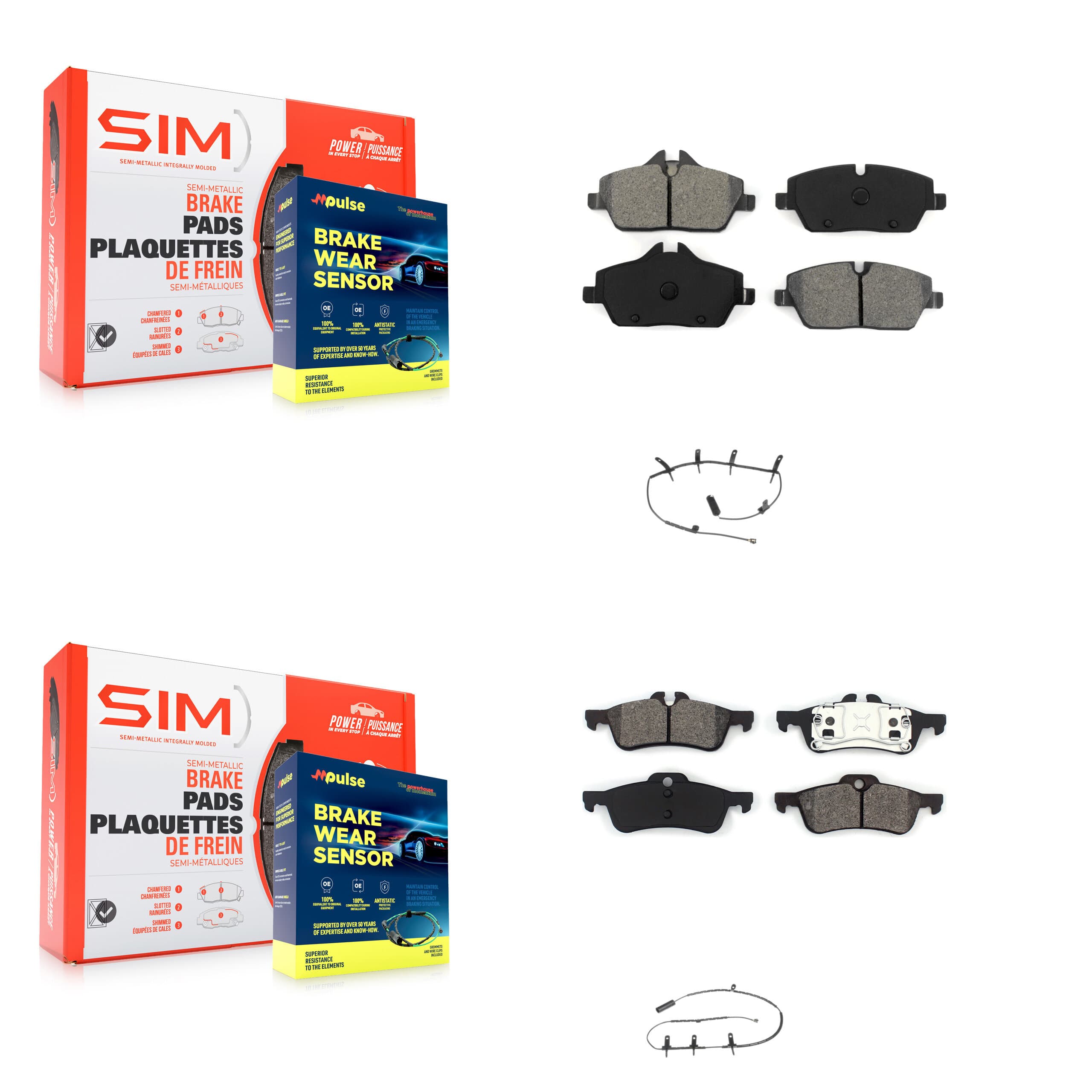SIM - KSW-100060 - Front and Rear Disc Brake Pad Kits image 1