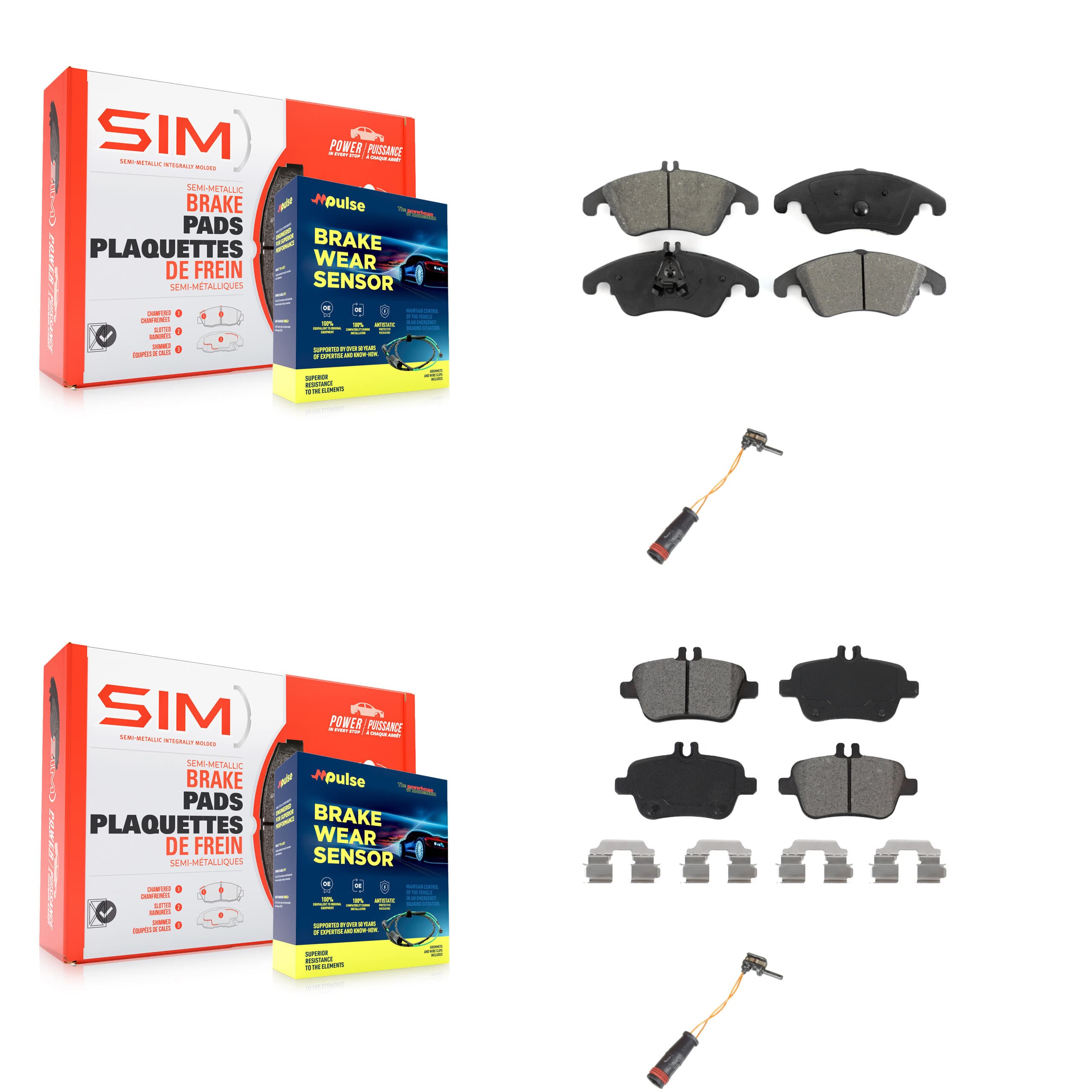 SIM - KSW-100078 - Front and Rear Disc Brake Pad Kits image 1