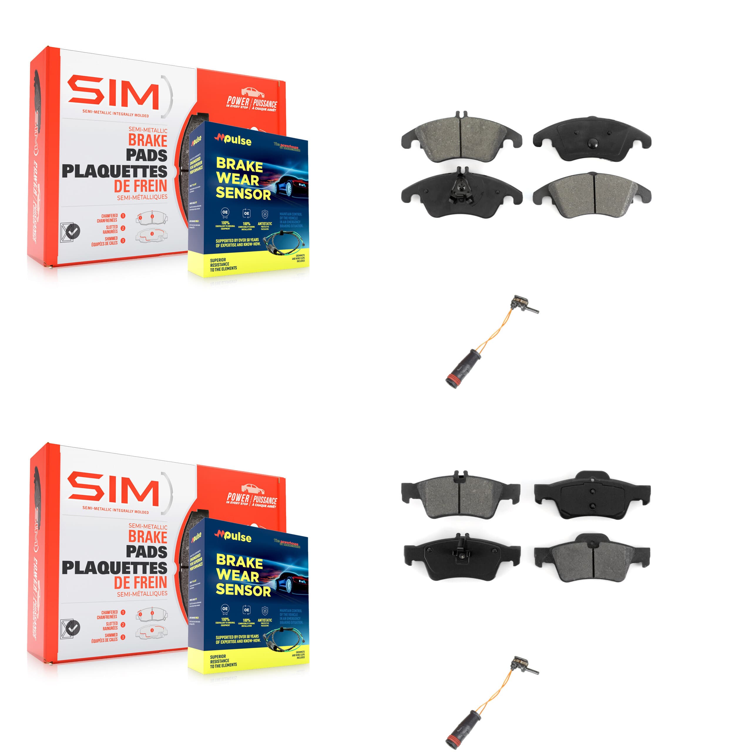 SIM - KSW-100079 - Front and Rear Disc Brake Pad Kits image 1