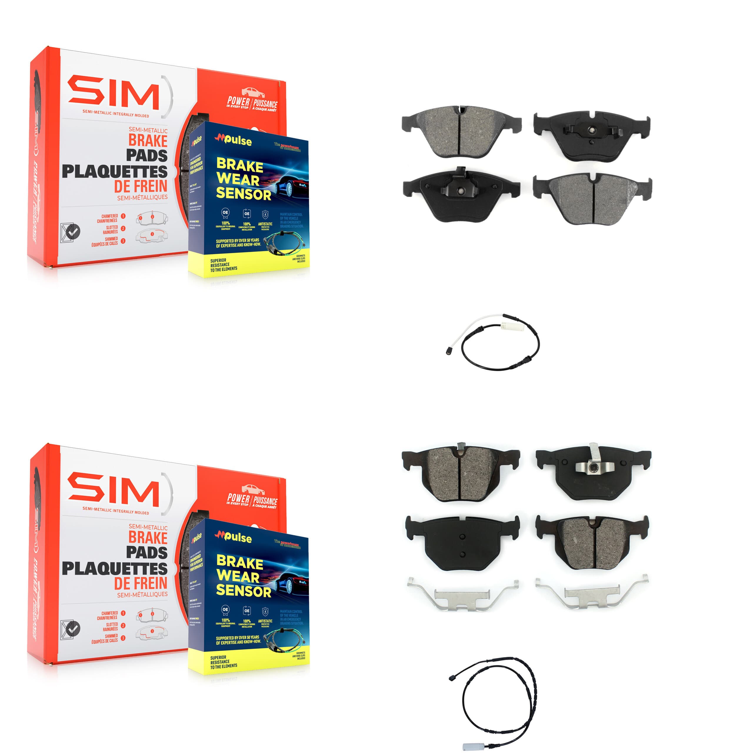 SIM - KSW-100087 - Front and Rear Disc Brake Pad Kits image 1