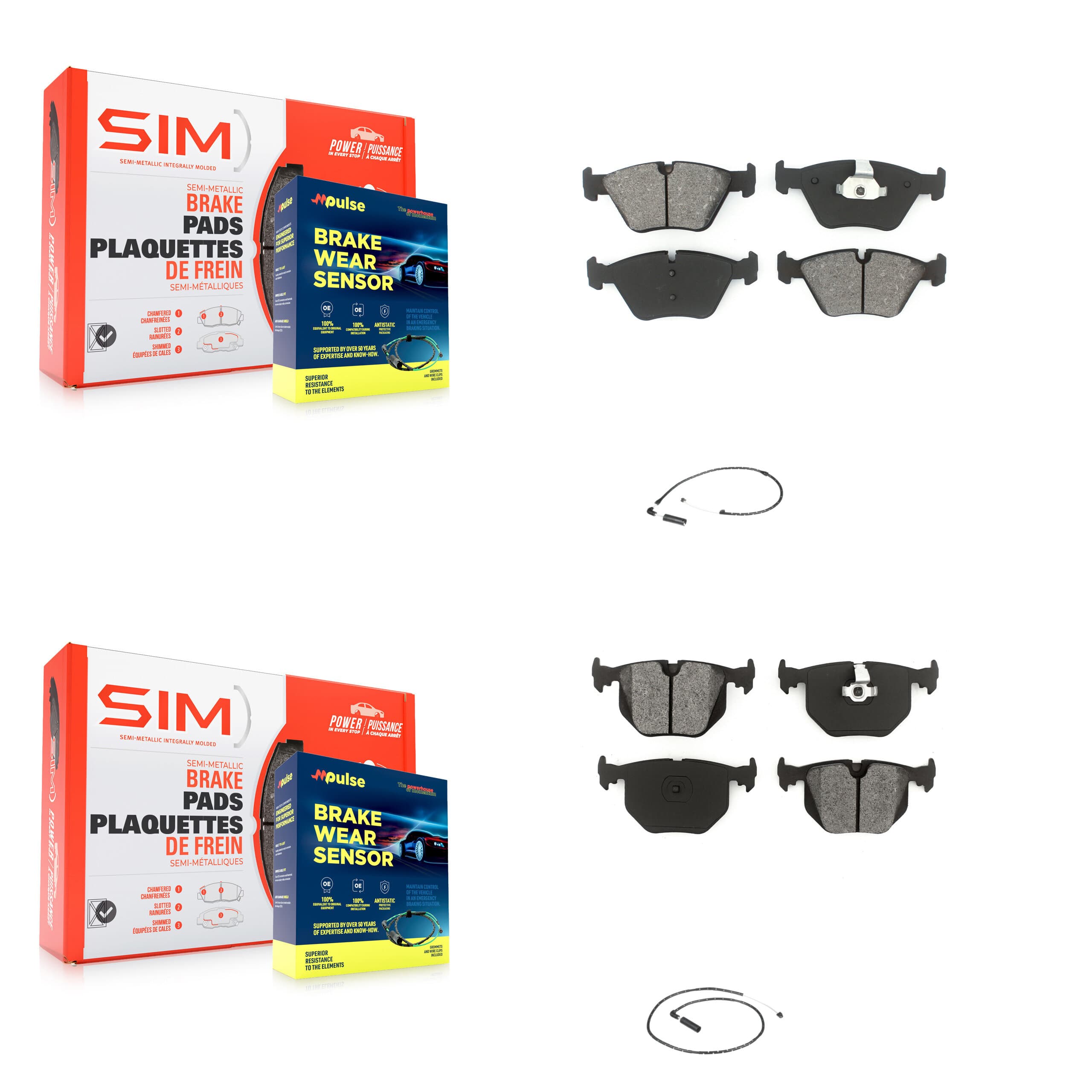SIM - KSW-100100 - Front and Rear Disc Brake Pad Kits image 1