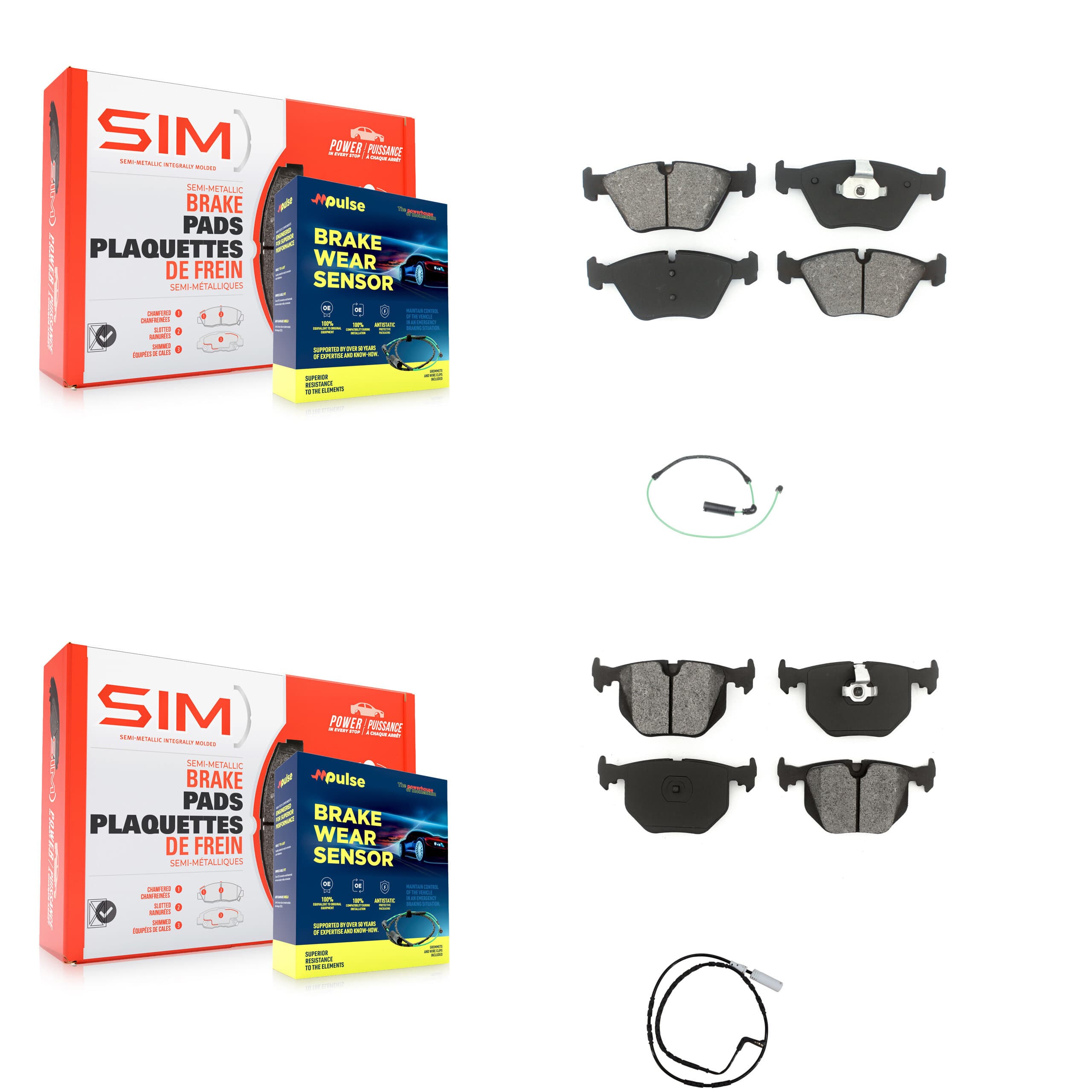 SIM - KSW-100101 - Front and Rear Disc Brake Pad Kits image 1