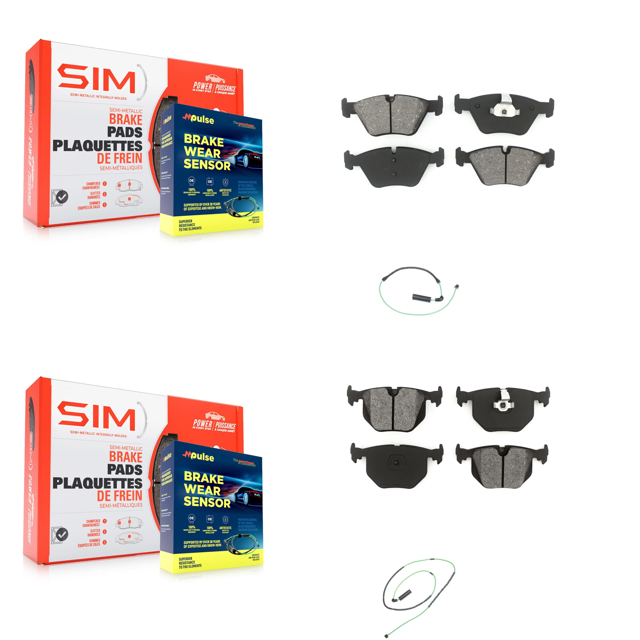 SIM - KSW-100102 - Front and Rear Disc Brake Pad Kits image 1