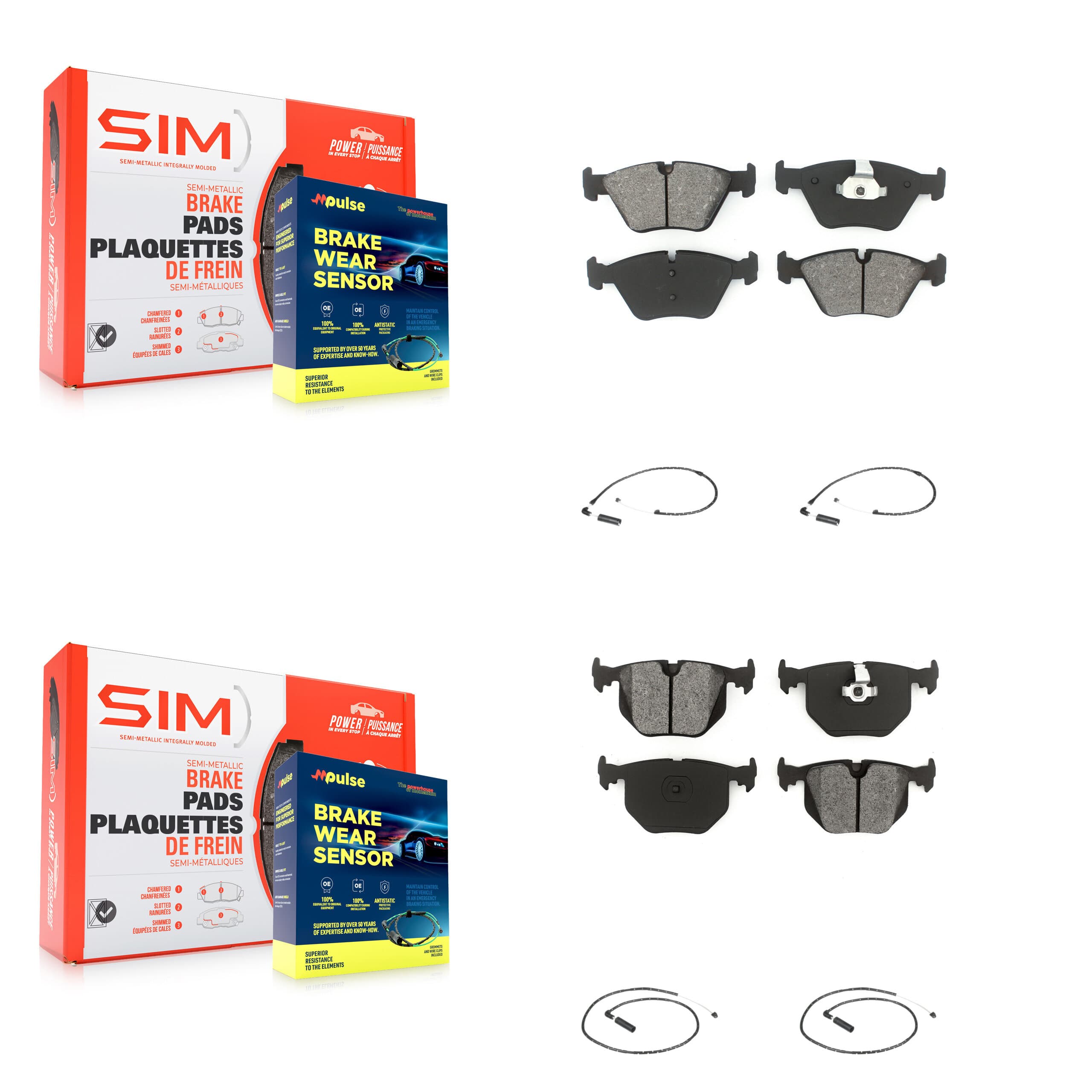 SIM - KSW-100103 - Front and Rear Disc Brake Pad Kits image 1