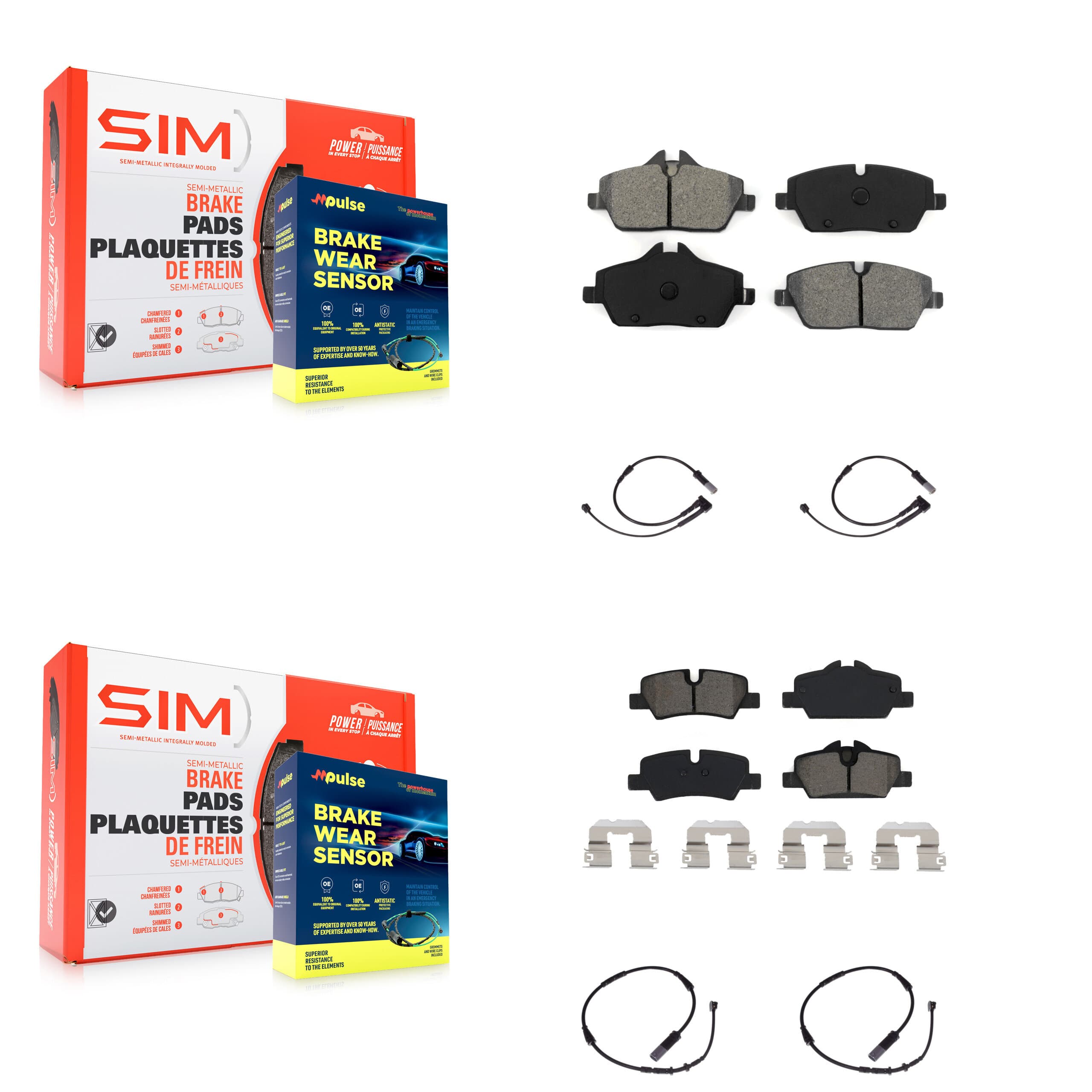 SIM - KSW-100122 - Front and Rear Disc Brake Pad Kits image 1