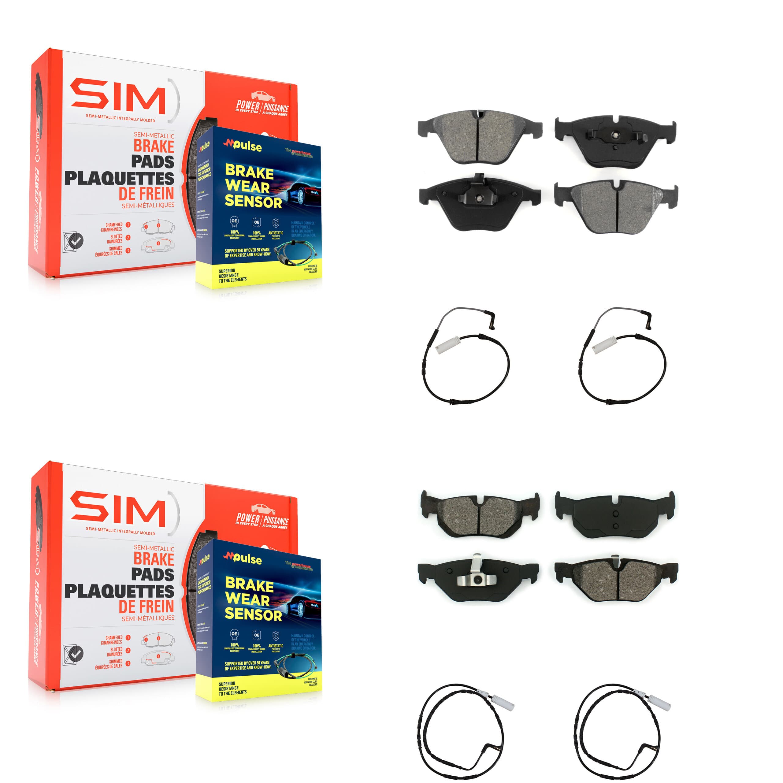 SIM - KSW-100127 - Front and Rear Disc Brake Pad Kits image 1