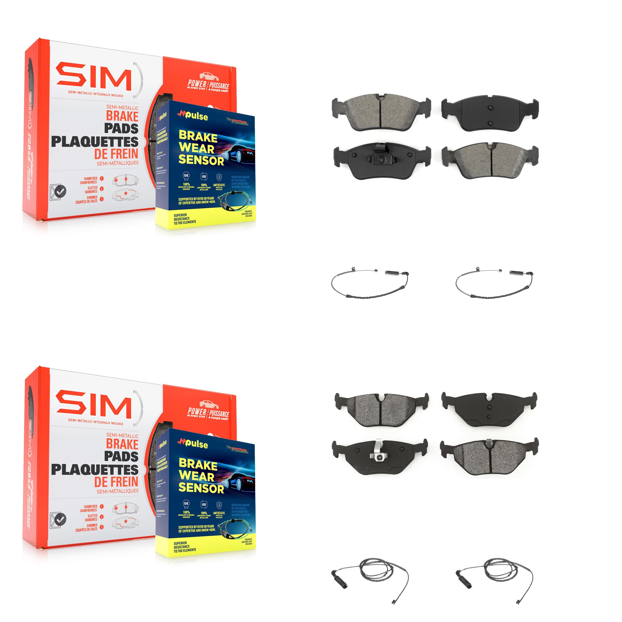 SIM - KSW-100137 - Front and Rear Disc Brake Pad Kits image 1