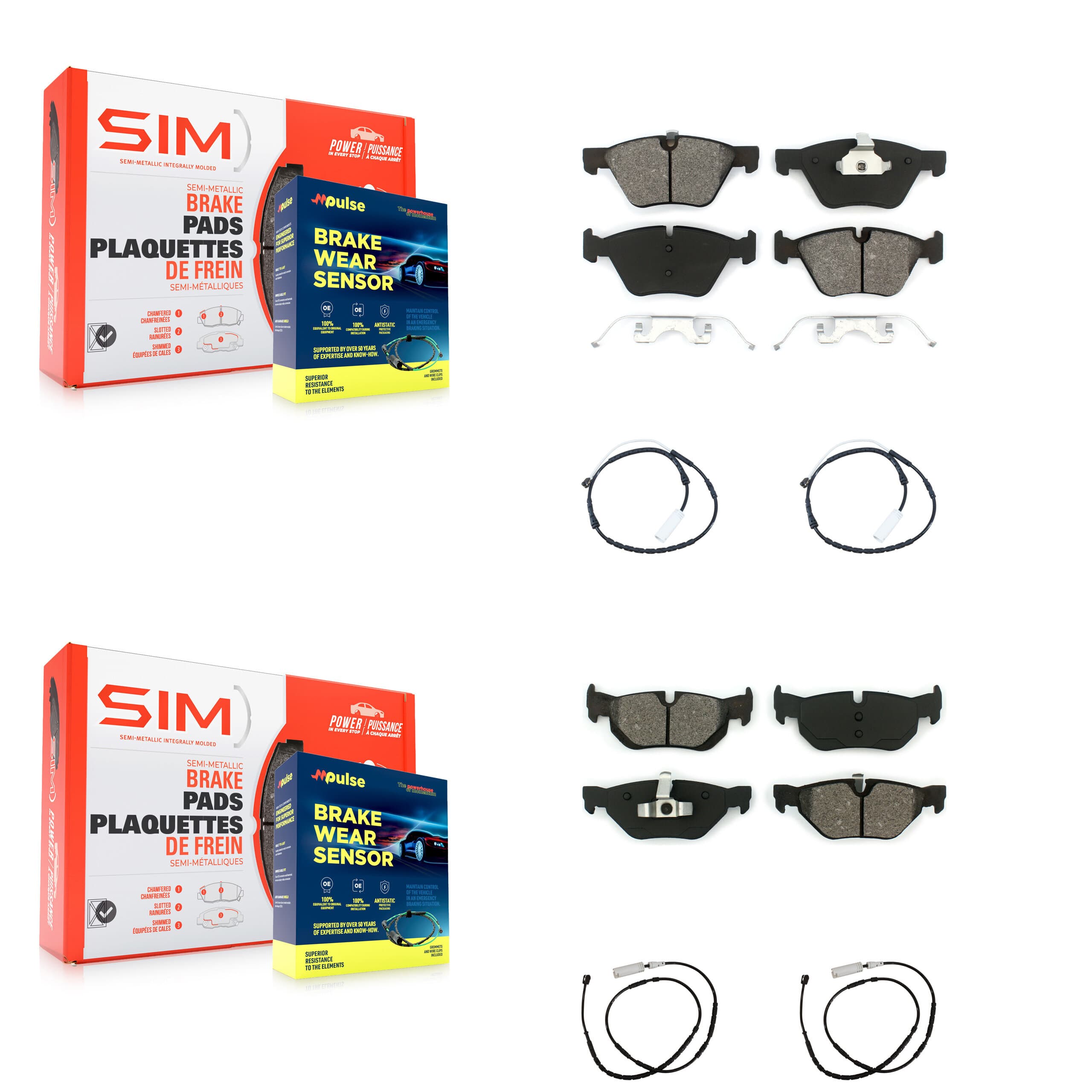 SIM - KSW-100142 - Front and Rear Disc Brake Pad Kits image 1
