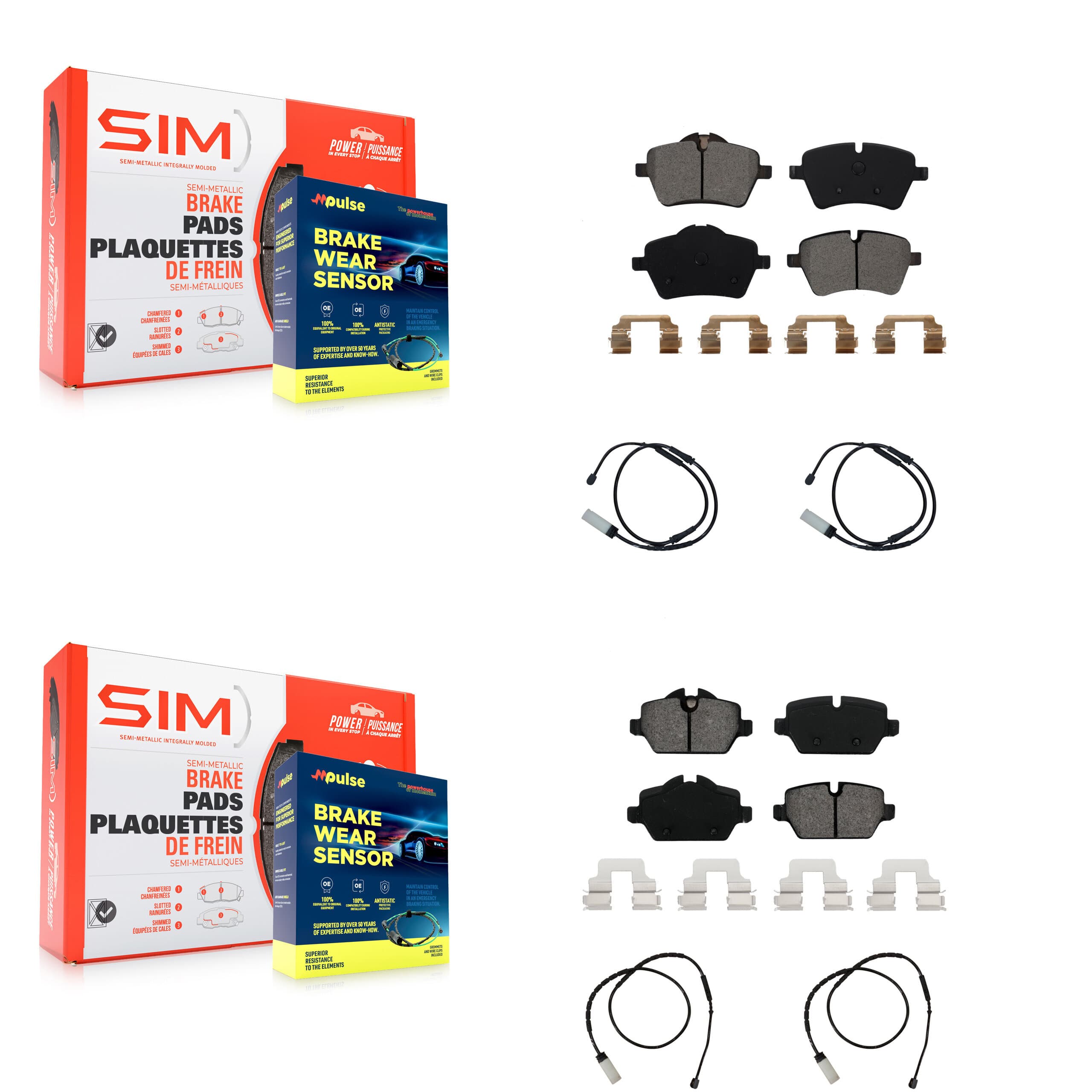 SIM - KSW-100199 - Front and Rear Disc Brake Pad Kits image 1