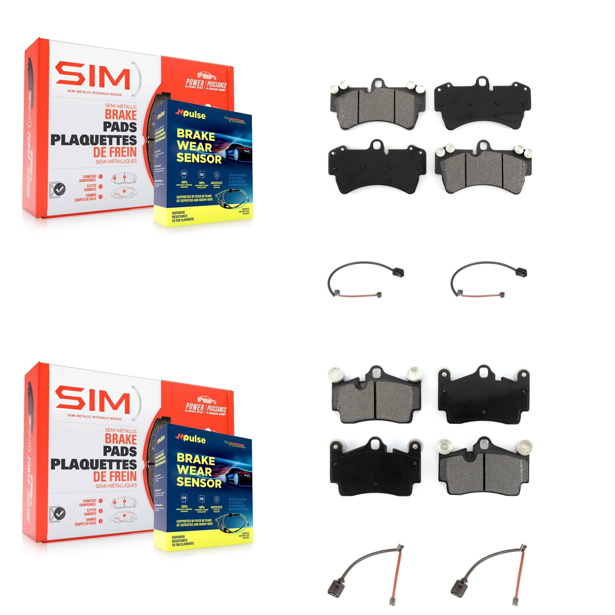 SIM - KSW-100200 - Front and Rear Disc Brake Pad Kits image 1
