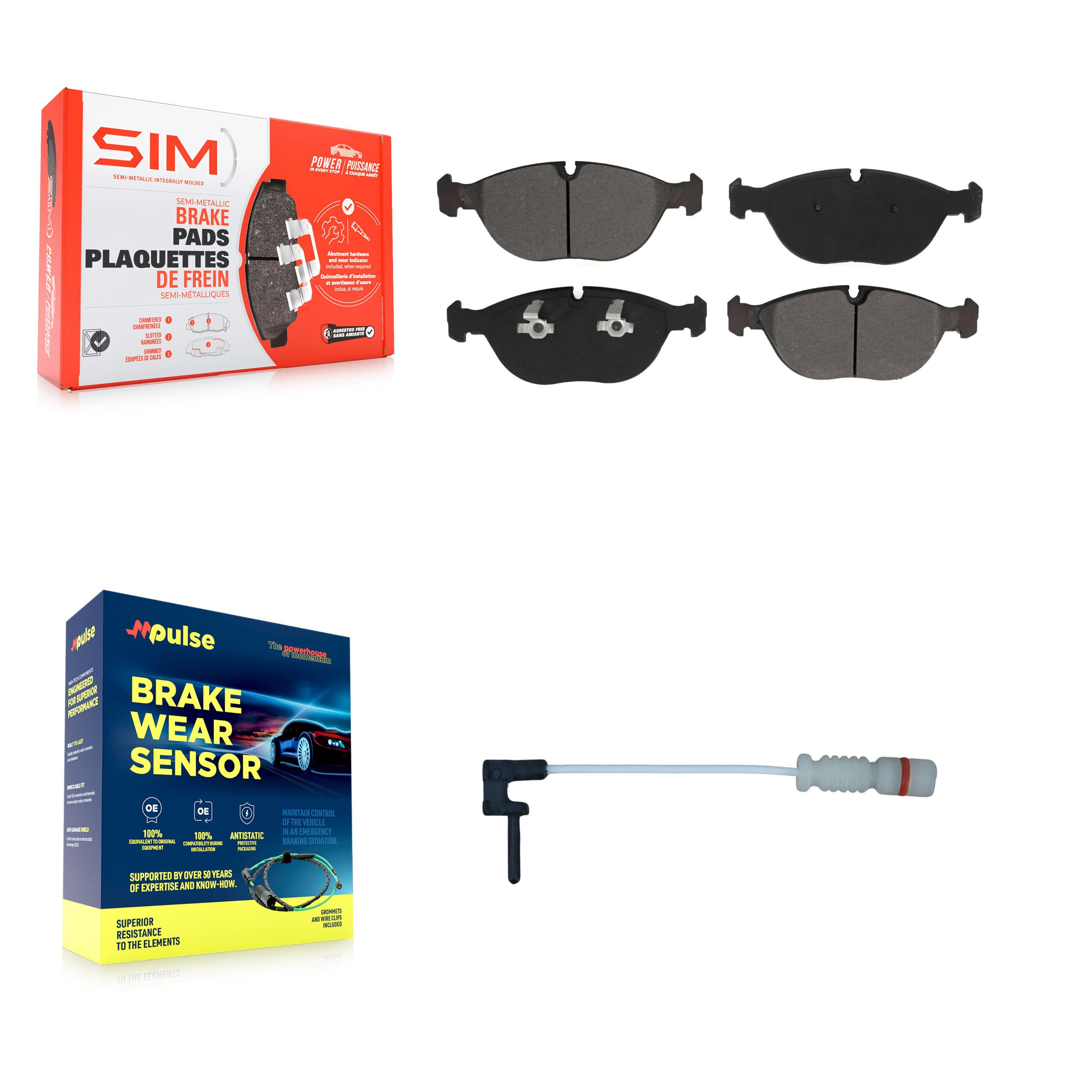 SIM - KSW-100308 - Front Disc Brake Pad Kits image 1