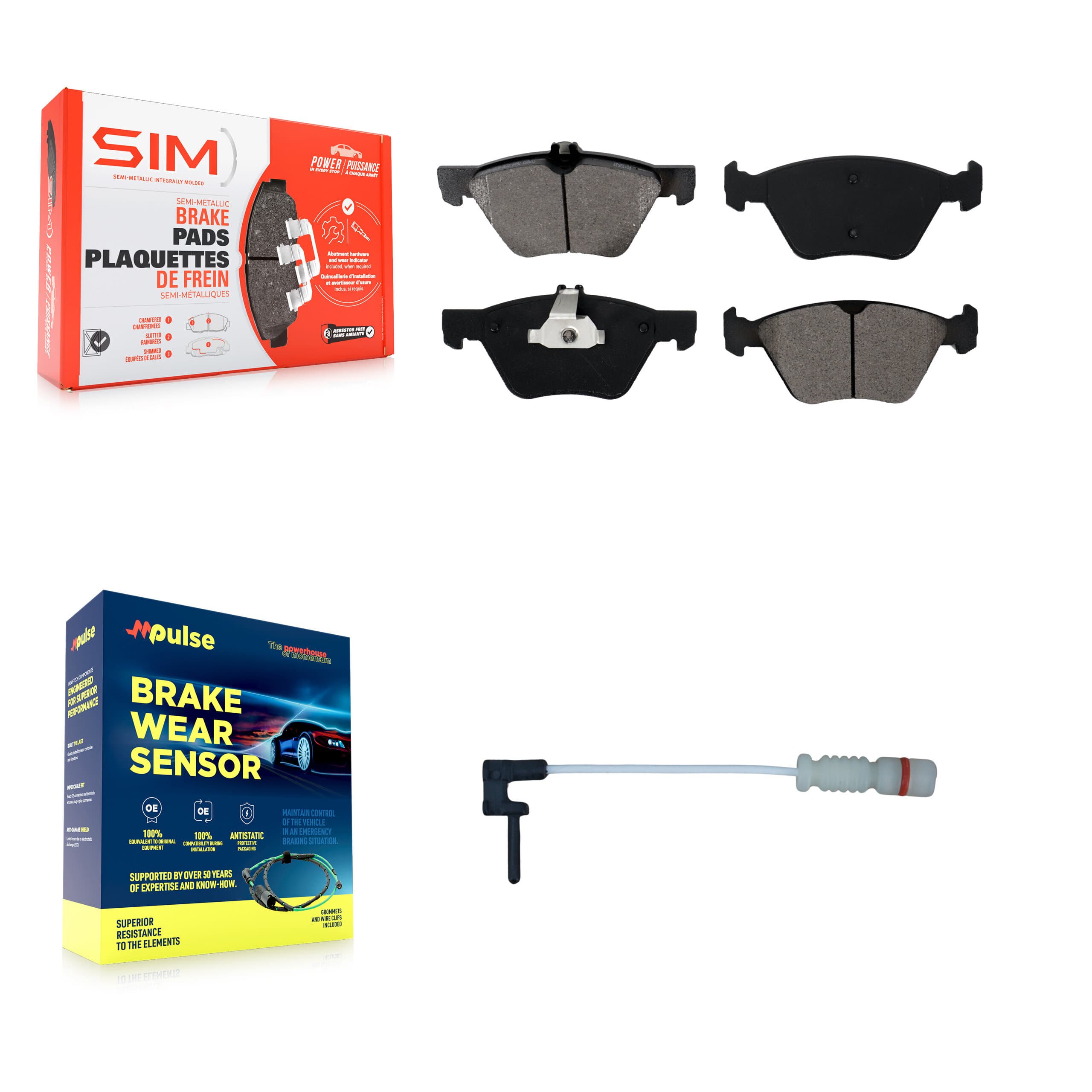 SIM - KSW-100309 - Front Disc Brake Pad Kits image 1