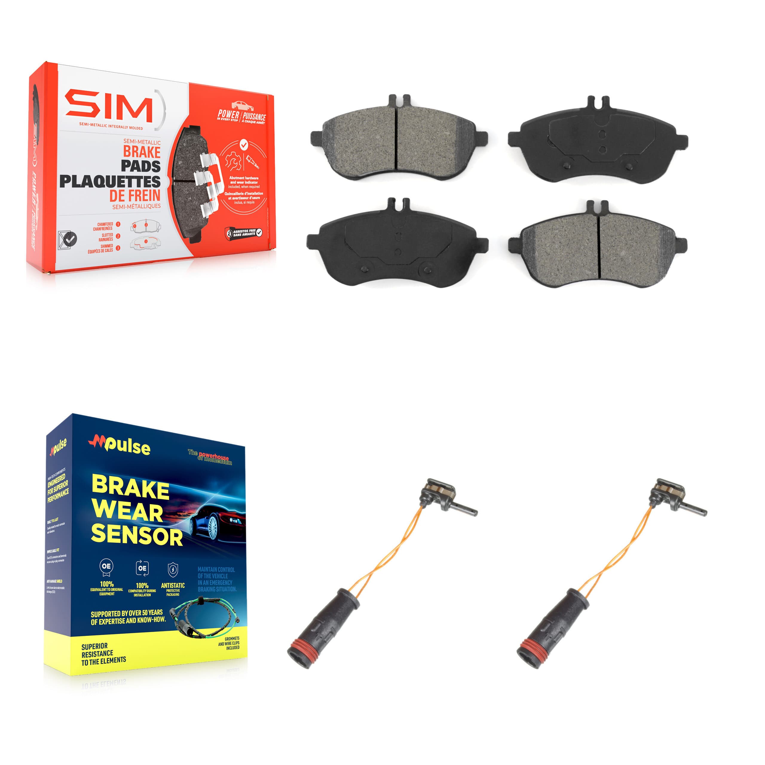 SIM - KSW-100451 - Front Disc Brake Pad Kits image 1