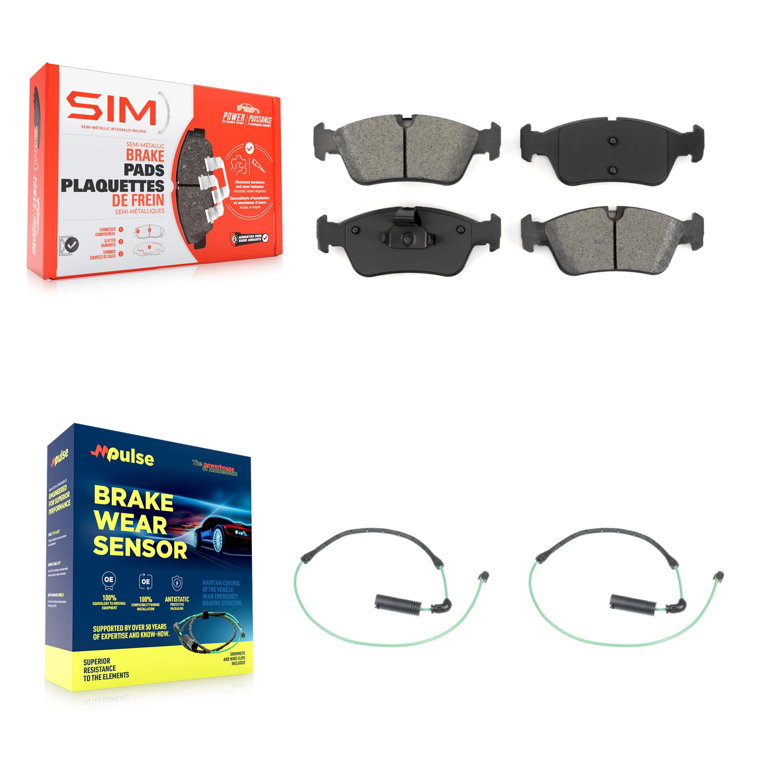 SIM - KSW-100485 - Front Disc Brake Pad Kits image 1