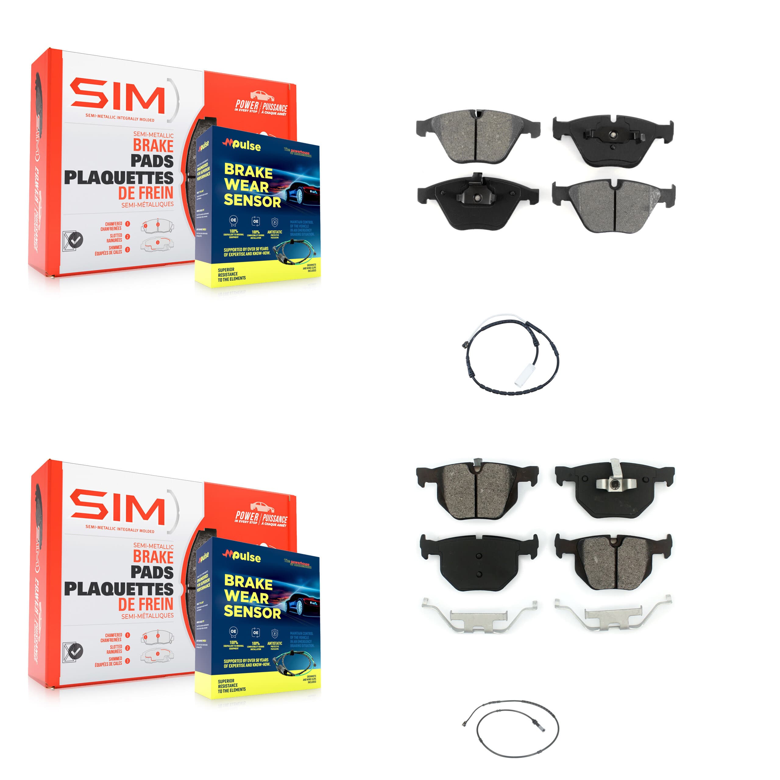 SIM - KSW-100675 - Front and Rear Disc Brake Pad Kits image 1