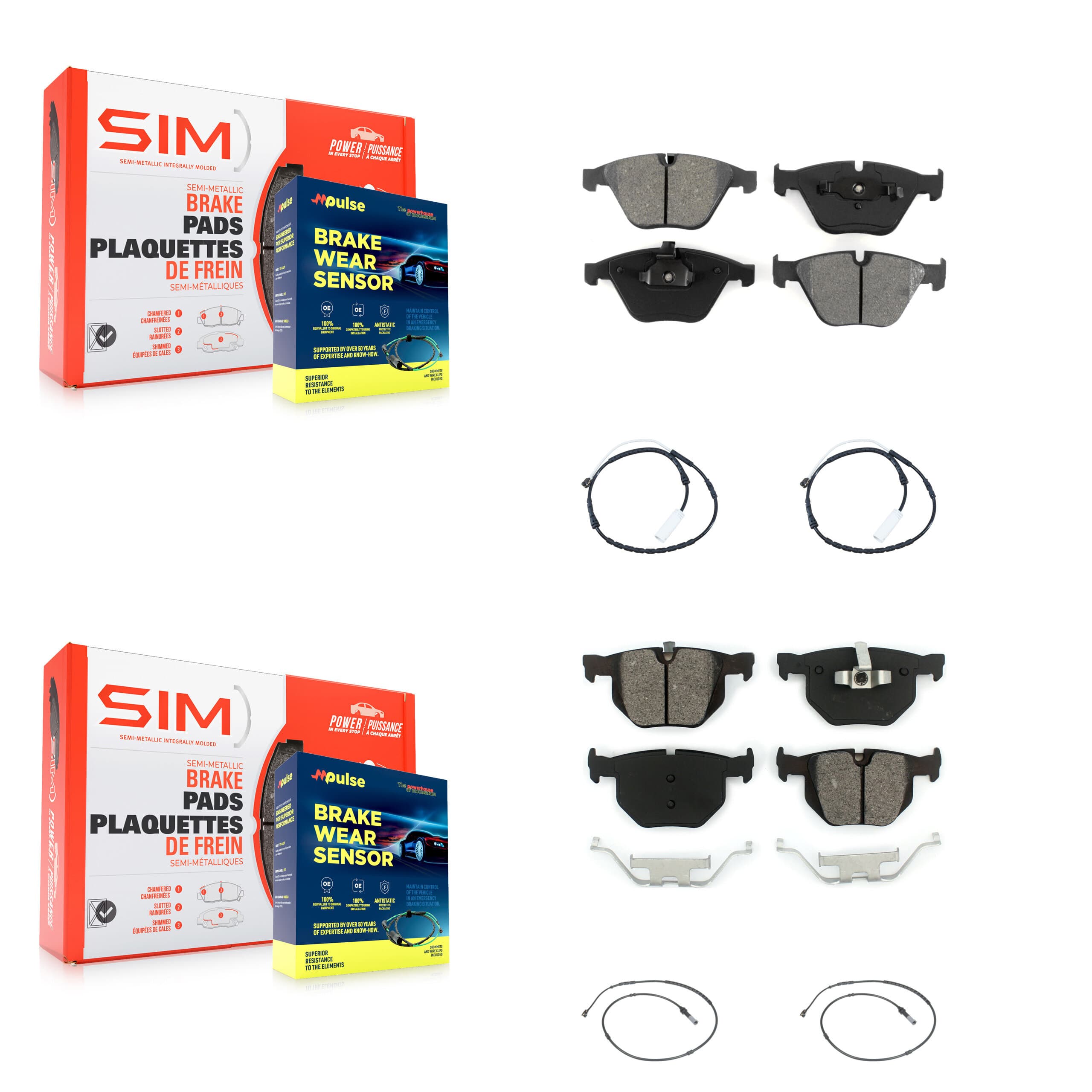 SIM - KSW-100678 - Front and Rear Disc Brake Pad Kits image 1