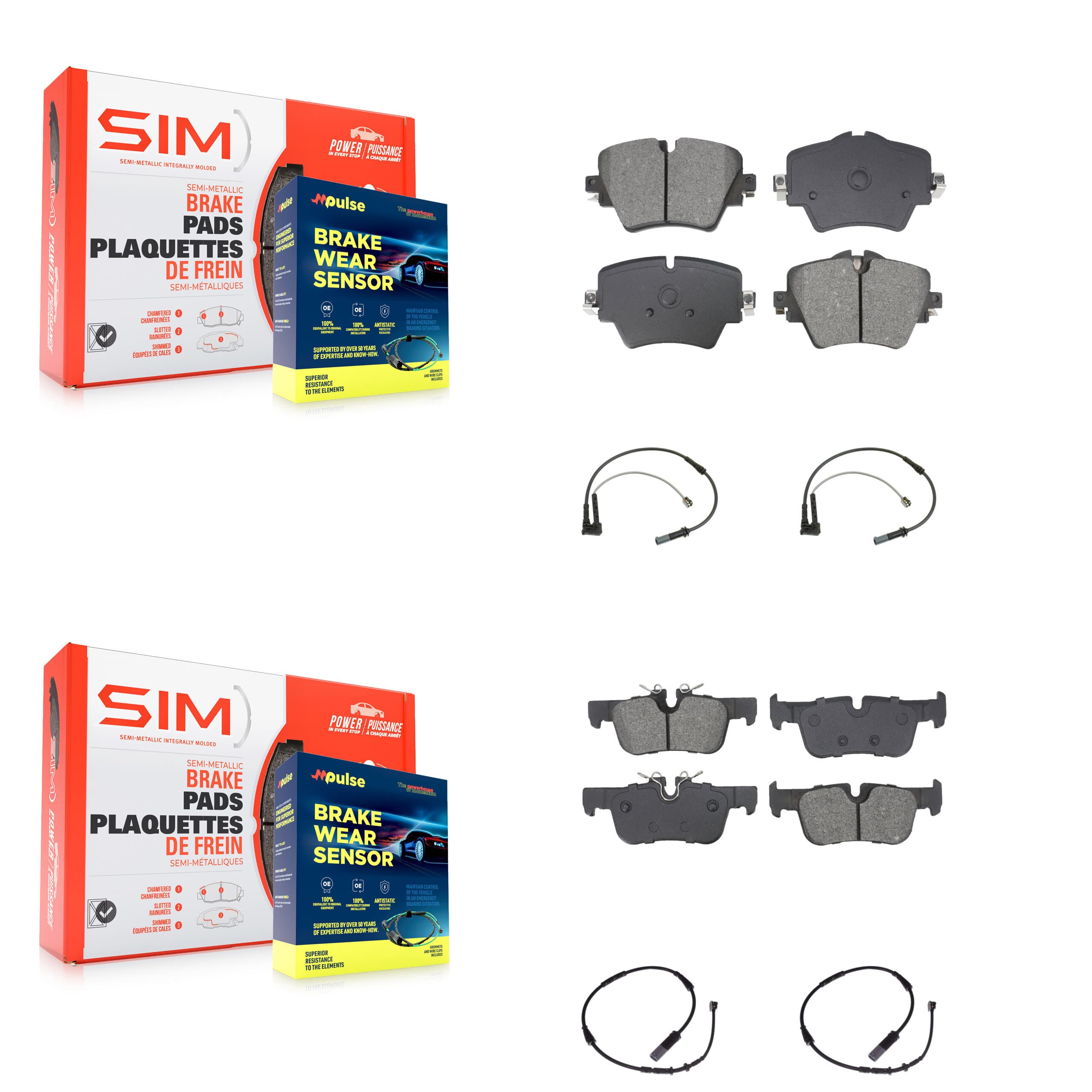 SIM - KSW-100717 - Front and Rear Disc Brake Pad Kits image 1