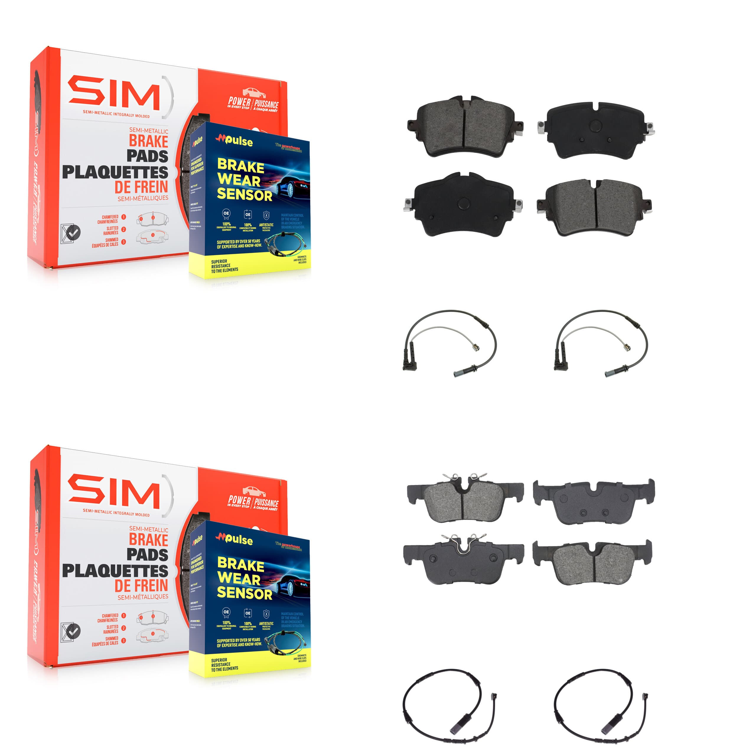 SIM - KSW-100718 - Front and Rear Disc Brake Pad Kits image 1