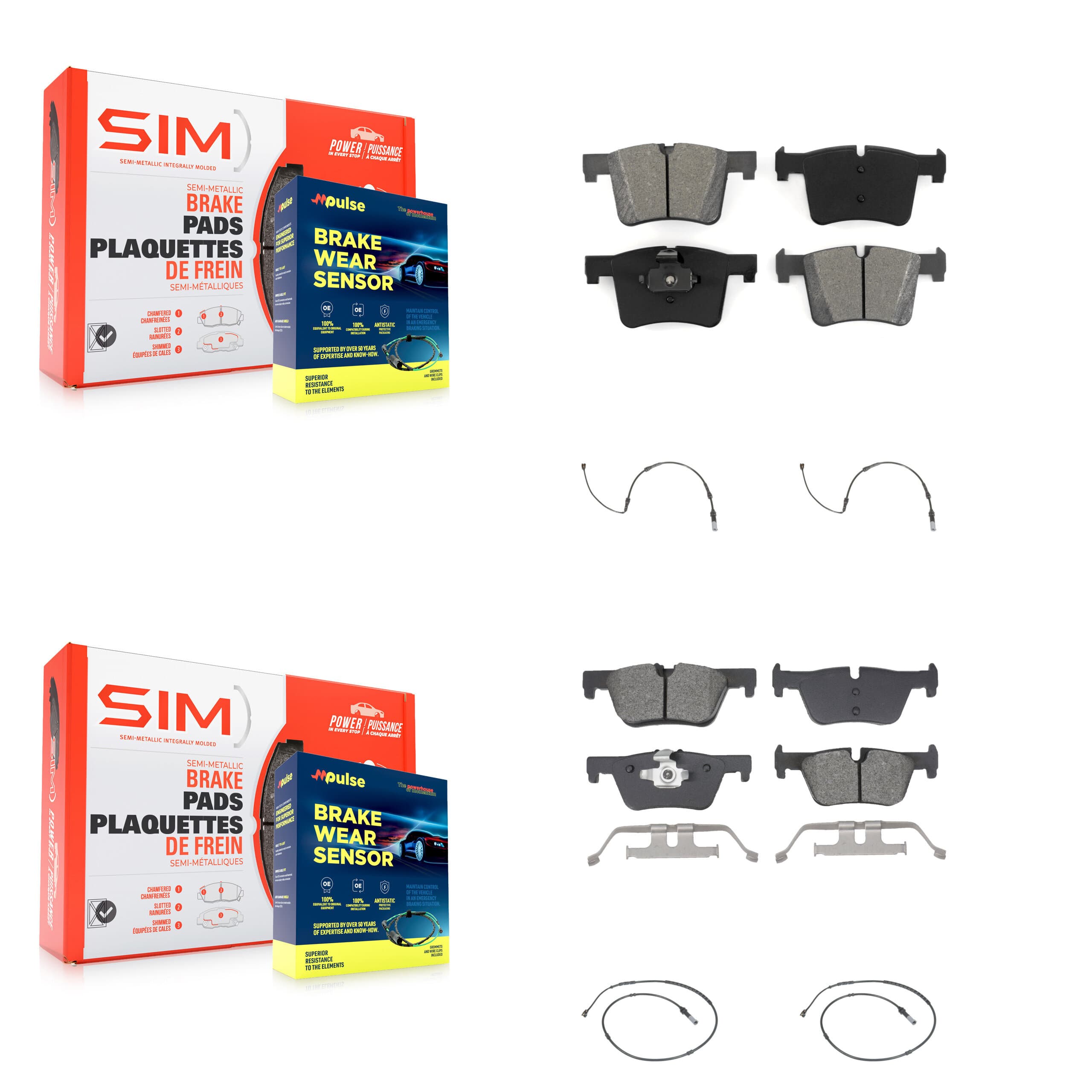 SIM - KSW-100729 - Front and Rear Disc Brake Pad Kits image 1