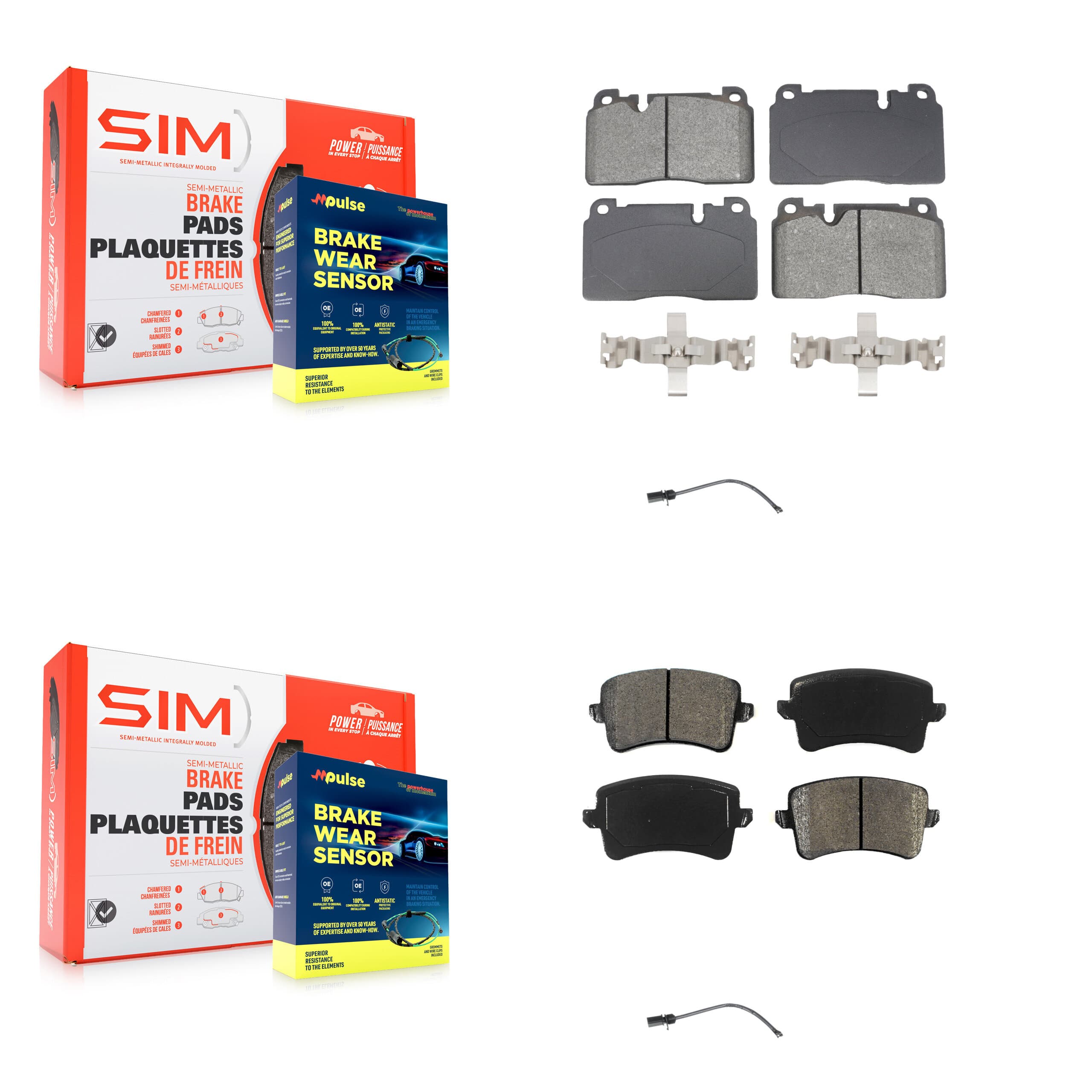 SIM - KSW-100733 - Front and Rear Disc Brake Pad Kits image 1