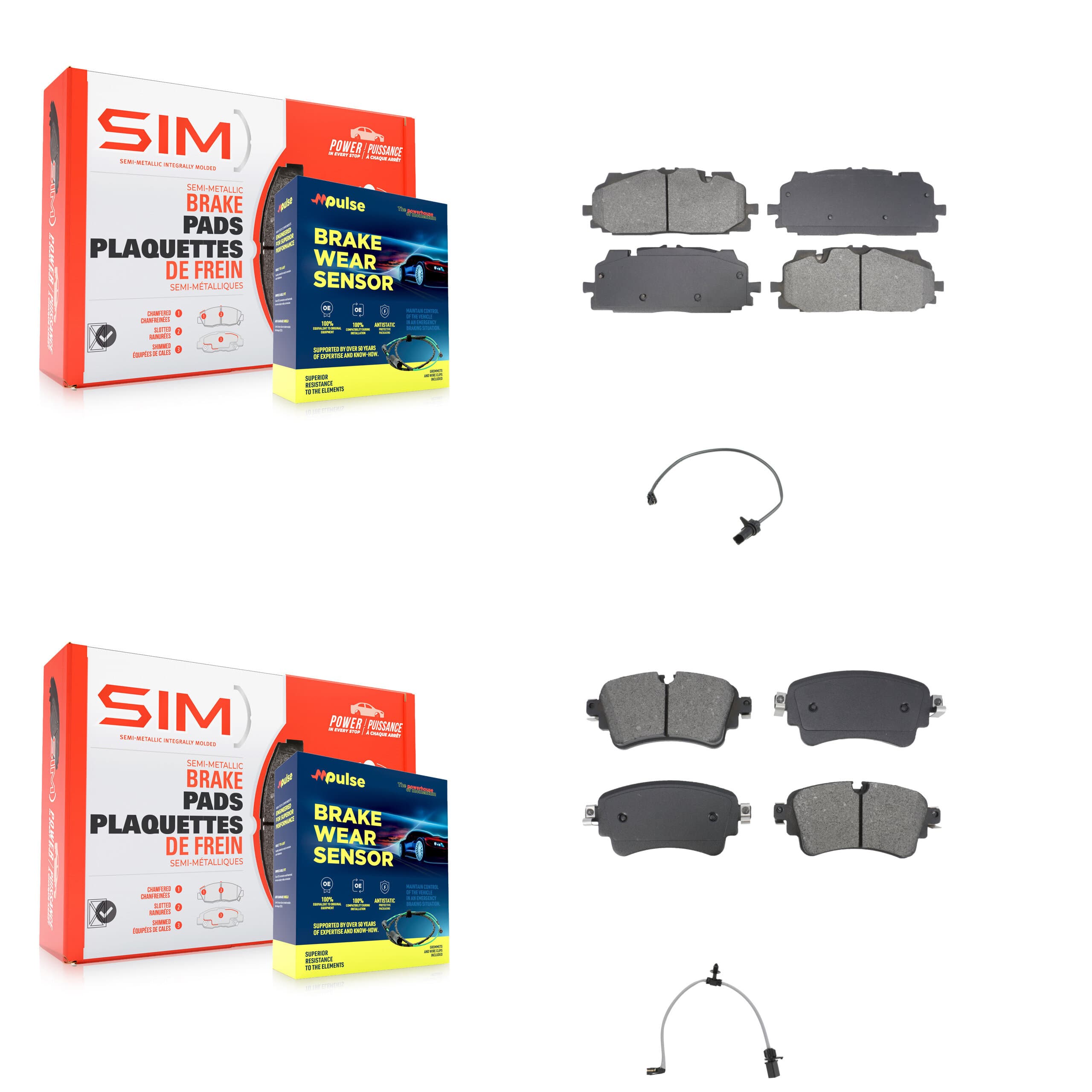 SIM - KSW-100746 - Front and Rear Disc Brake Pad Kits image 1
