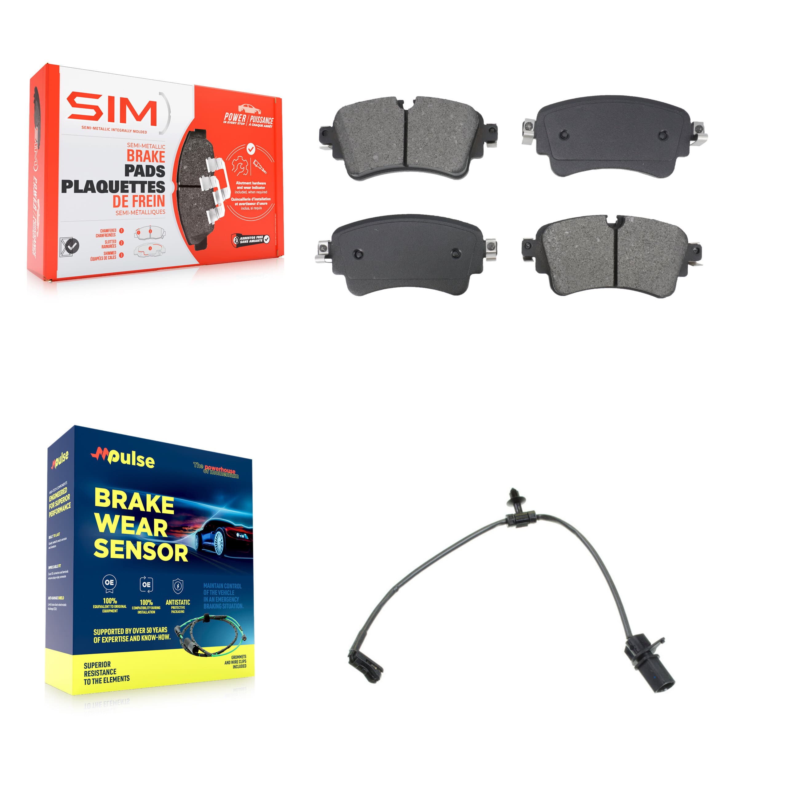 SIM - KSW-100831 - Rear Disc Brake Pad Kits image 1