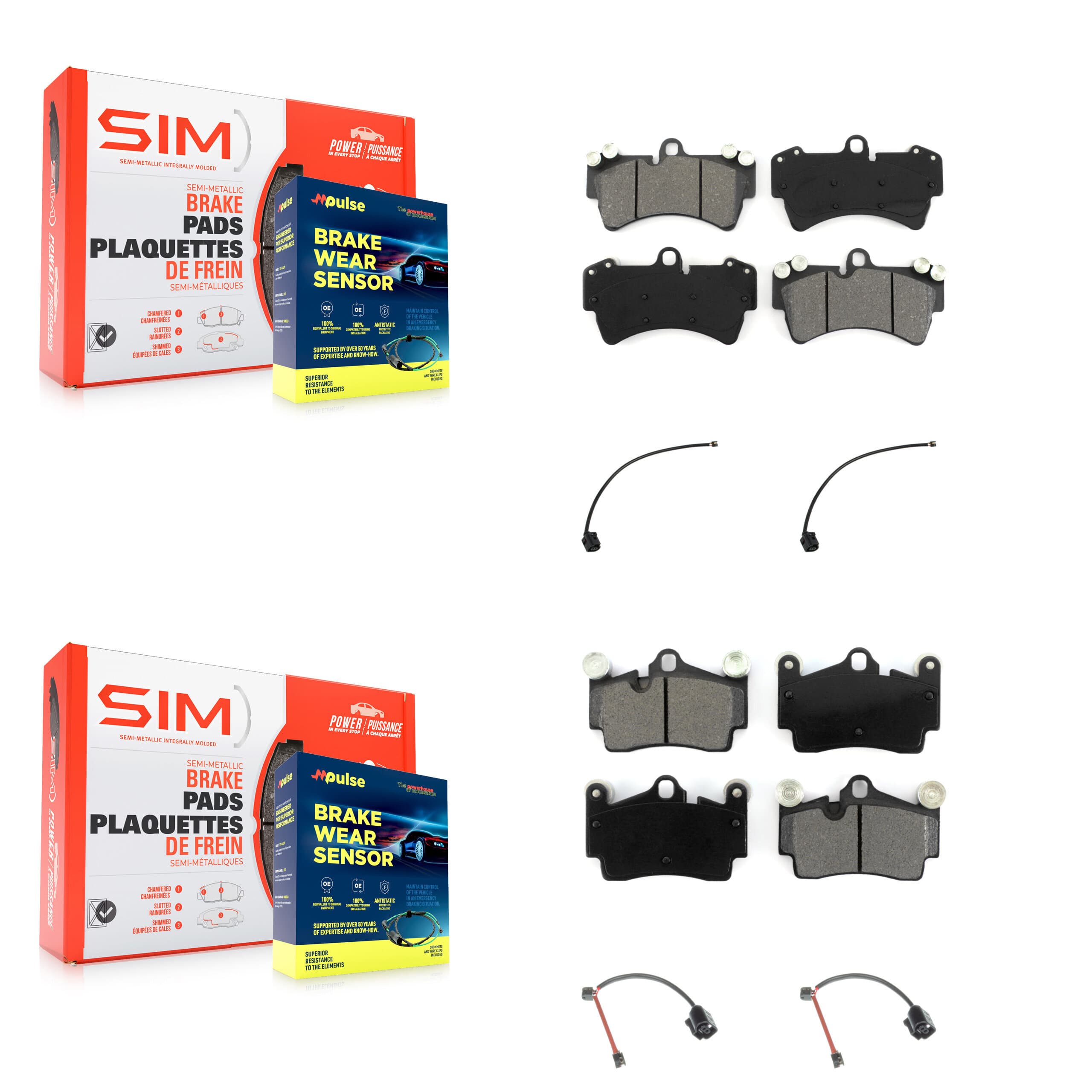 SIM - KSW-100840 - Front and Rear Disc Brake Pad Kits image 1