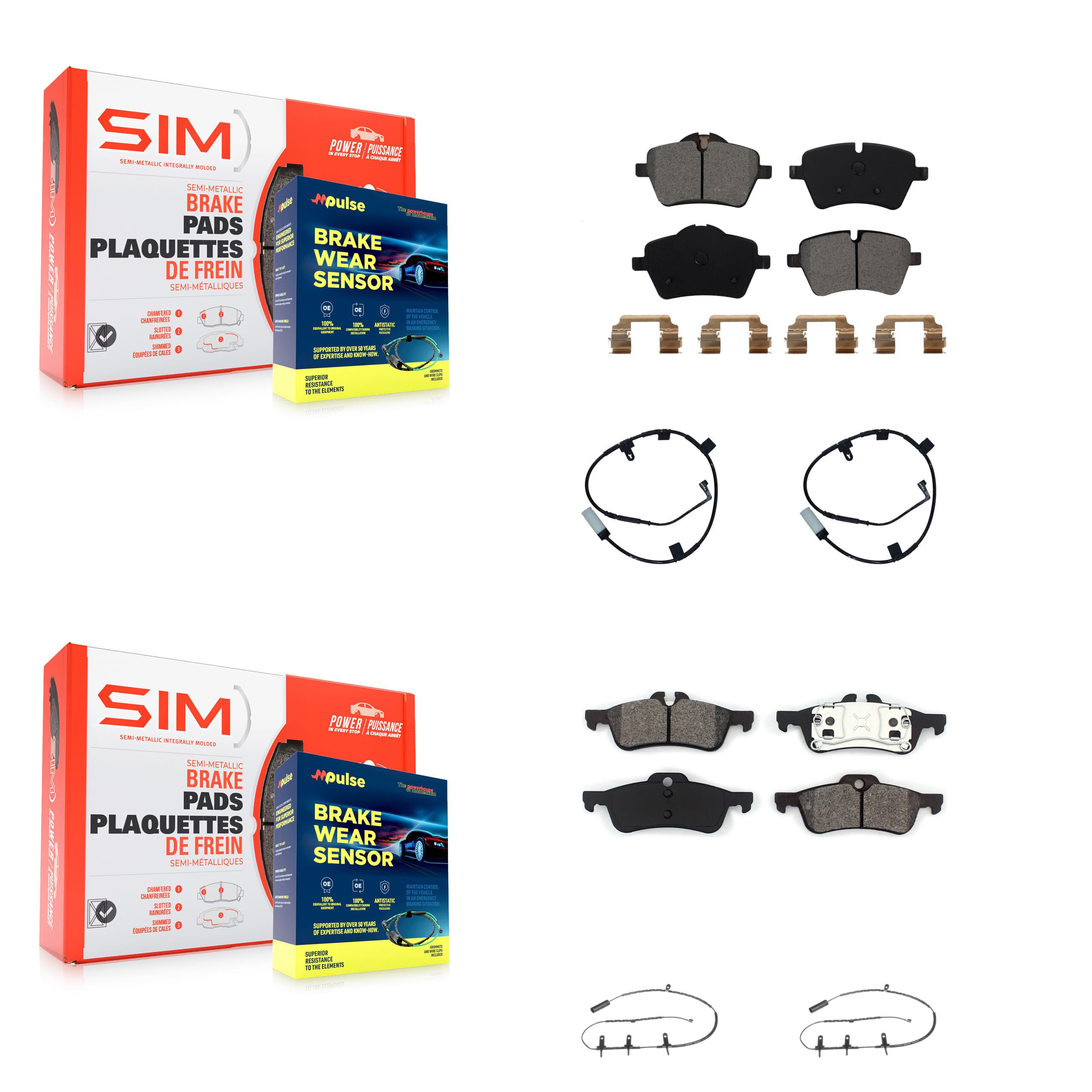 SIM - KSW-100871 - Front and Rear Disc Brake Pad Kits image 1