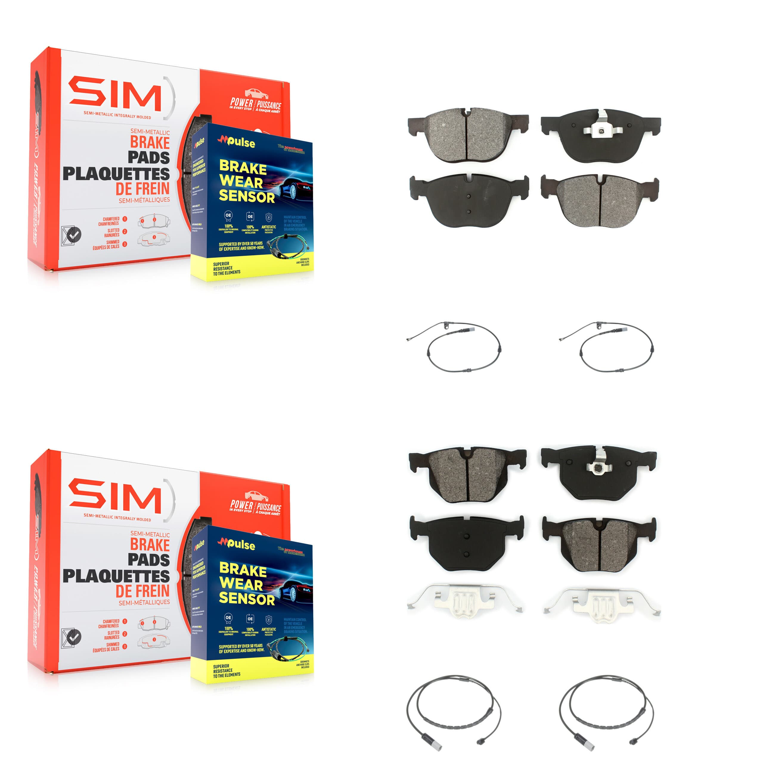 SIM - KSW-100877 - Front and Rear Disc Brake Pad Kits image 1