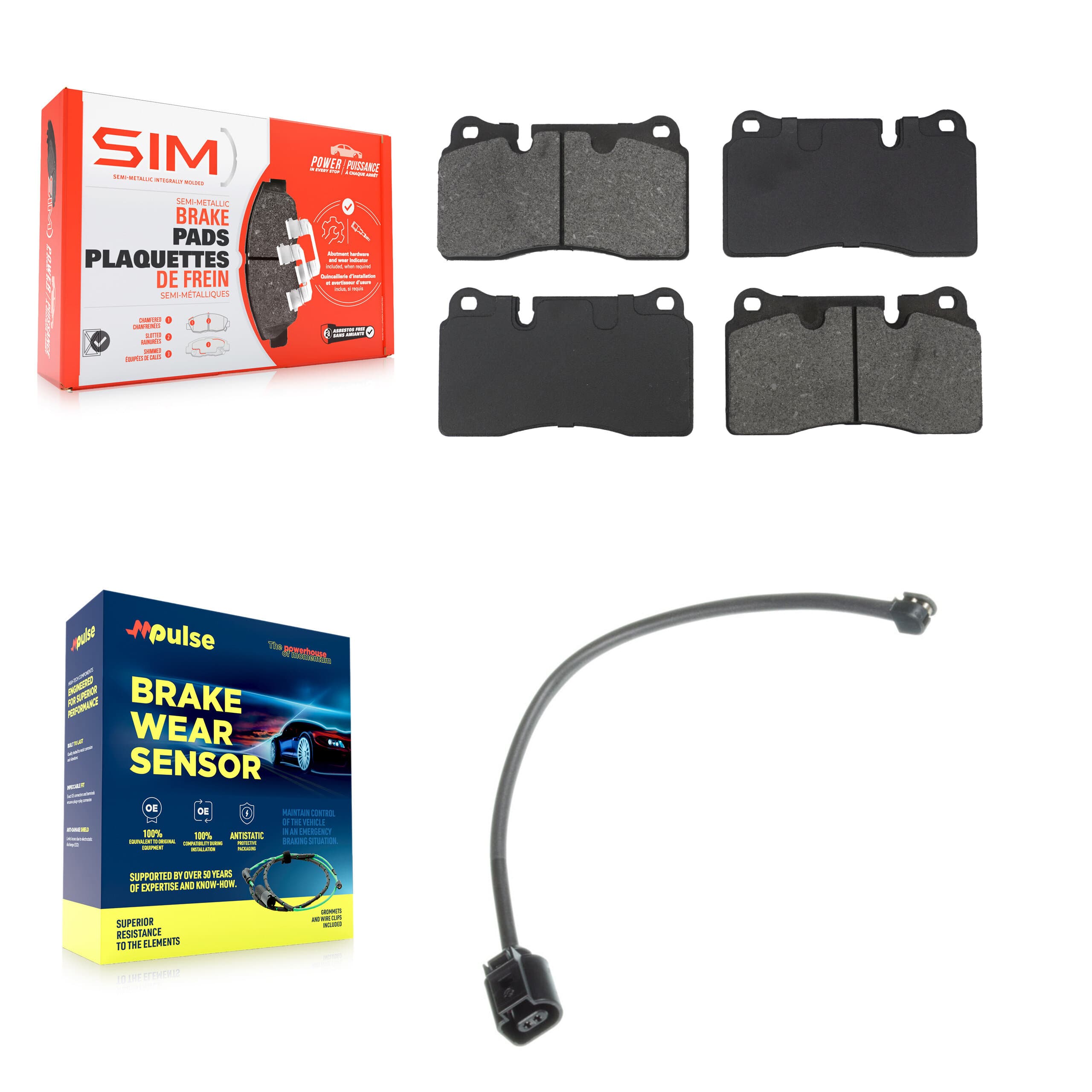 SIM - KSW-100944 - Front Disc Brake Pad Kits image 1