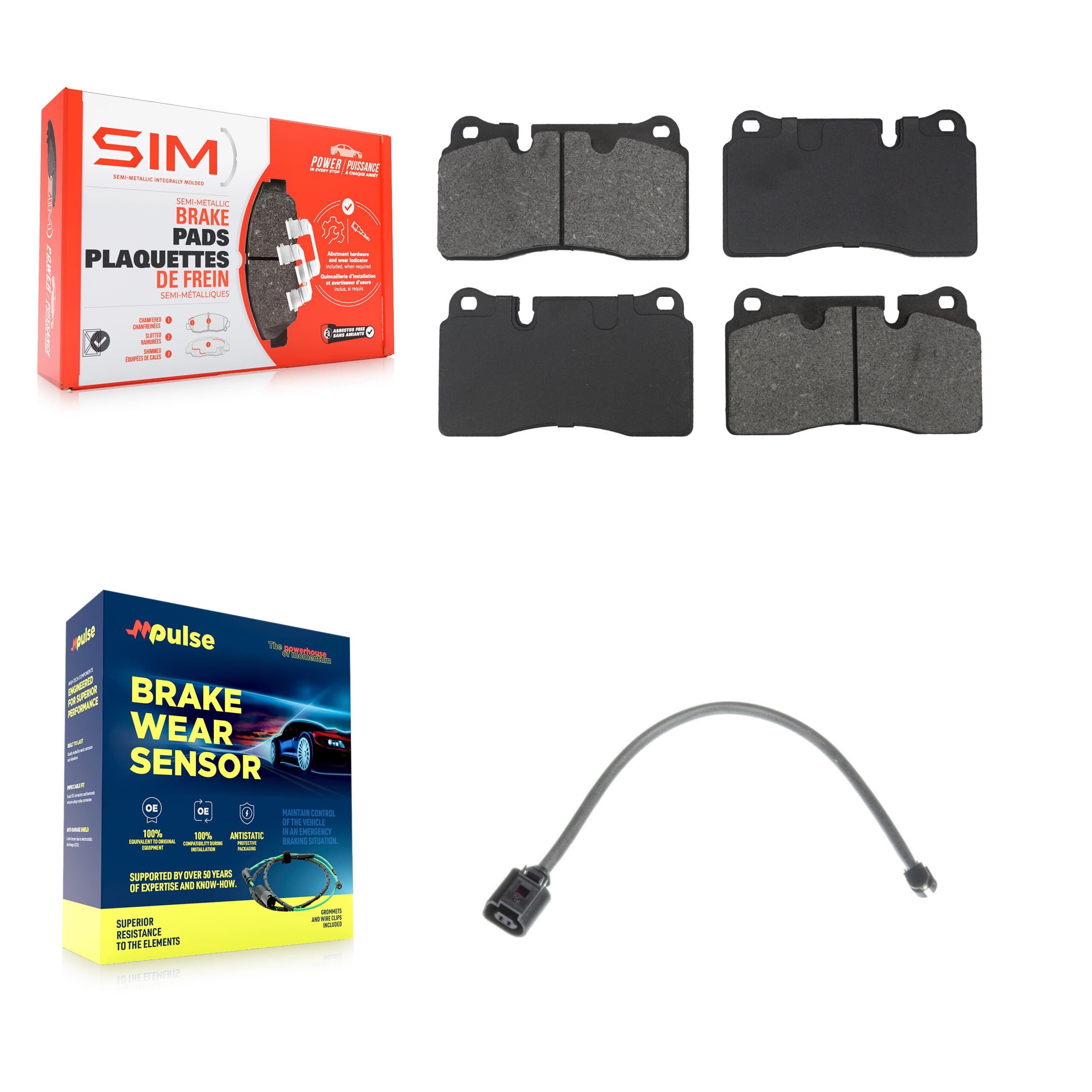 SIM - KSW-100945 - Front Disc Brake Pad Kits image 1